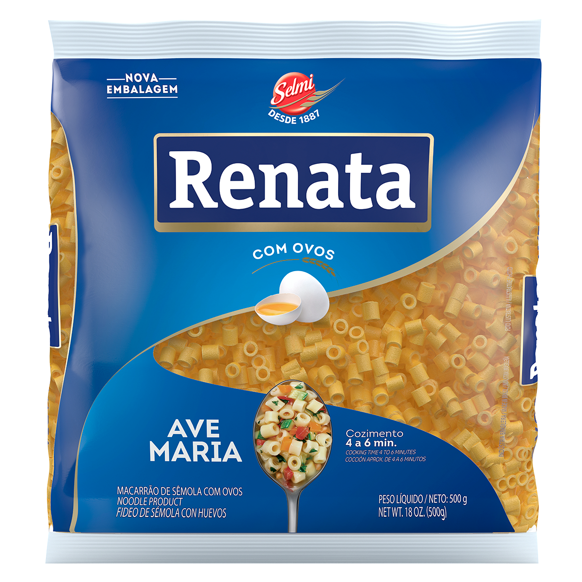 Macarr&atilde;o de S&ecirc;mola com Ovos Ave Maria Renata Pacote 500g