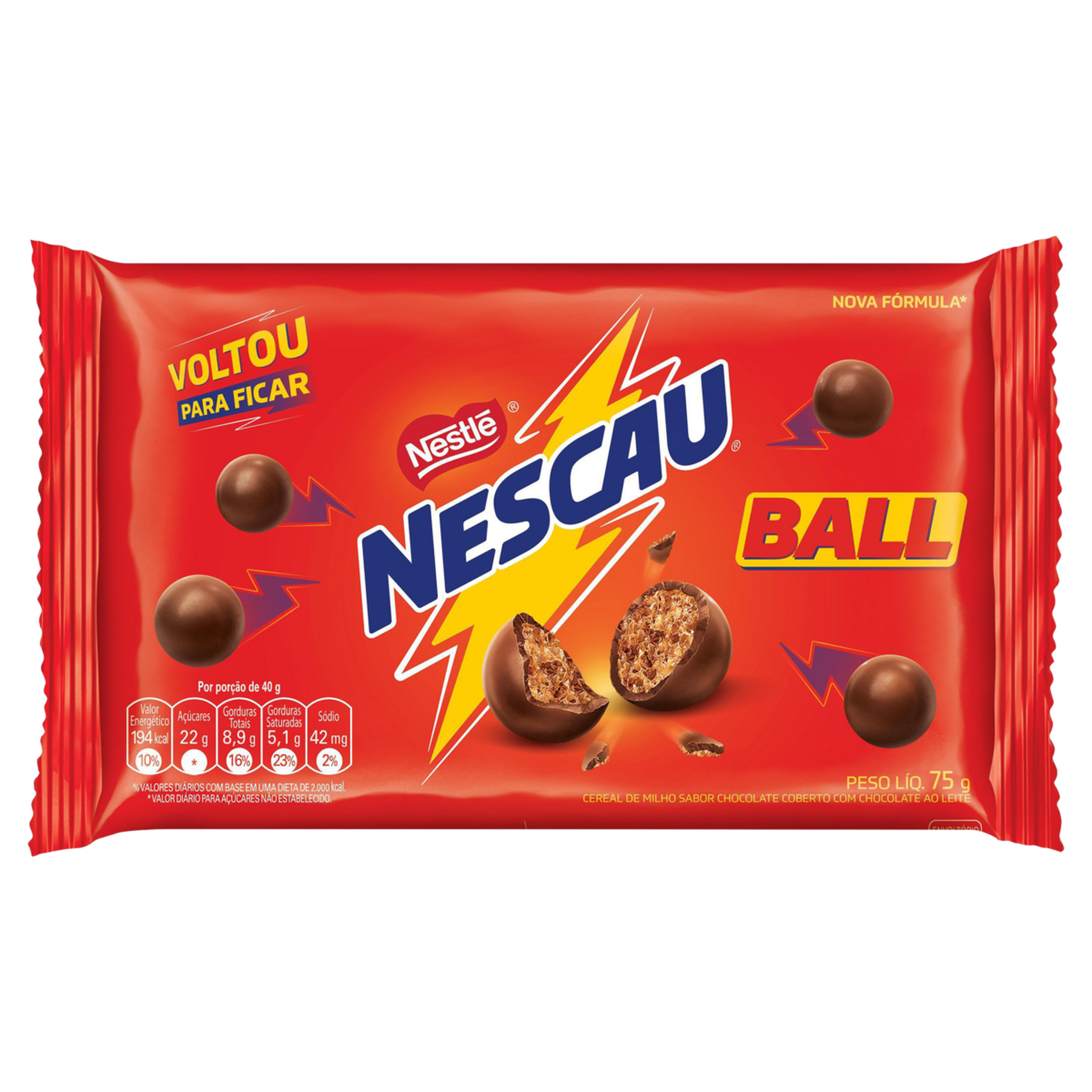 Cereal Matinal Chocolate Nescau Ball Pacote 75g