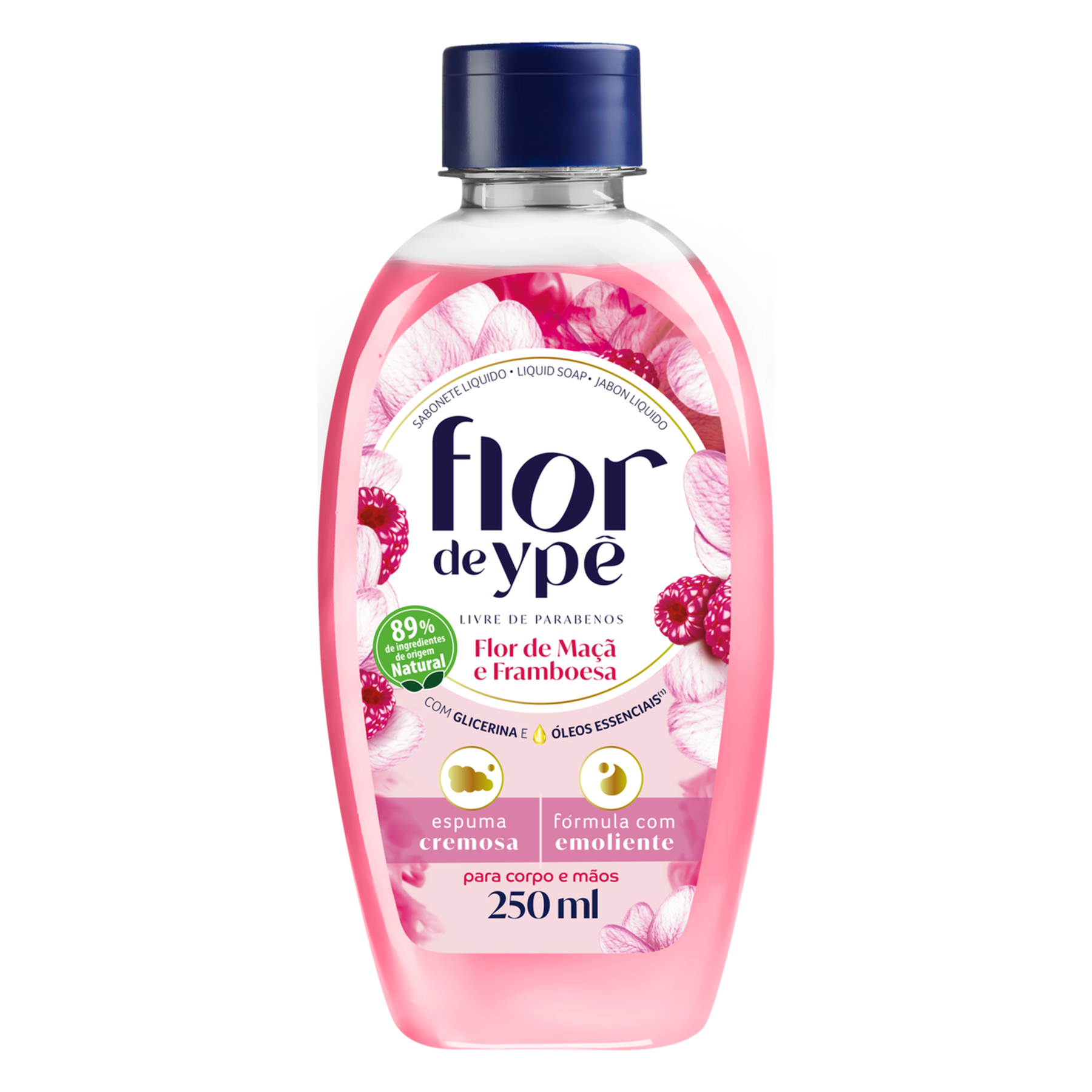 Sabonete L&iacute;quido Flor de Ma&ccedil;&atilde; e Framboesa Flor de Yp&ecirc; Frasco 250ml&nbsp;