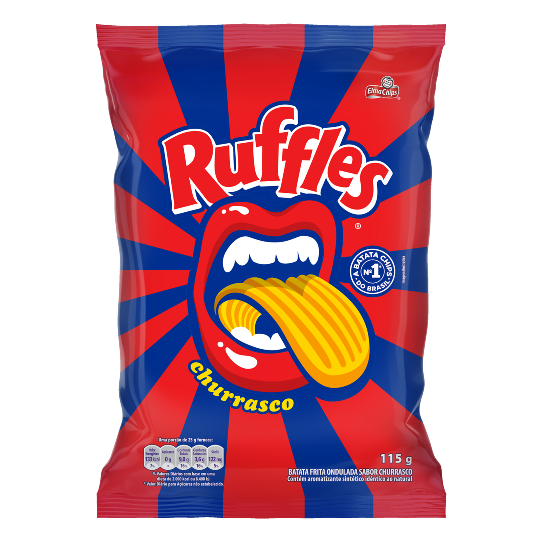 Batata Frita Ondulada Churrasco Elma Chips Ruffles Pacote 115g