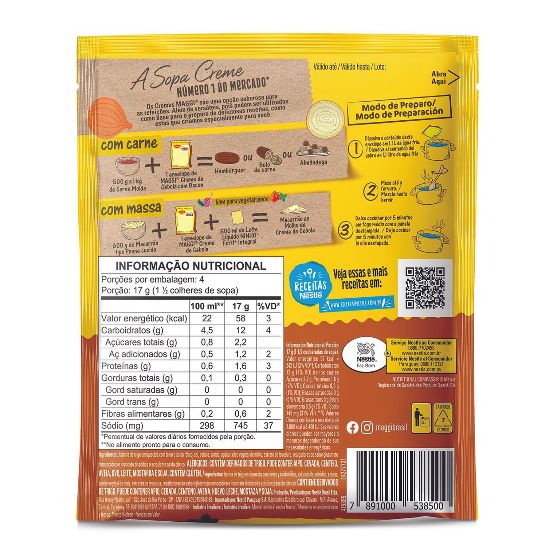 Creme de Cebola Maggi Sachê 68g
