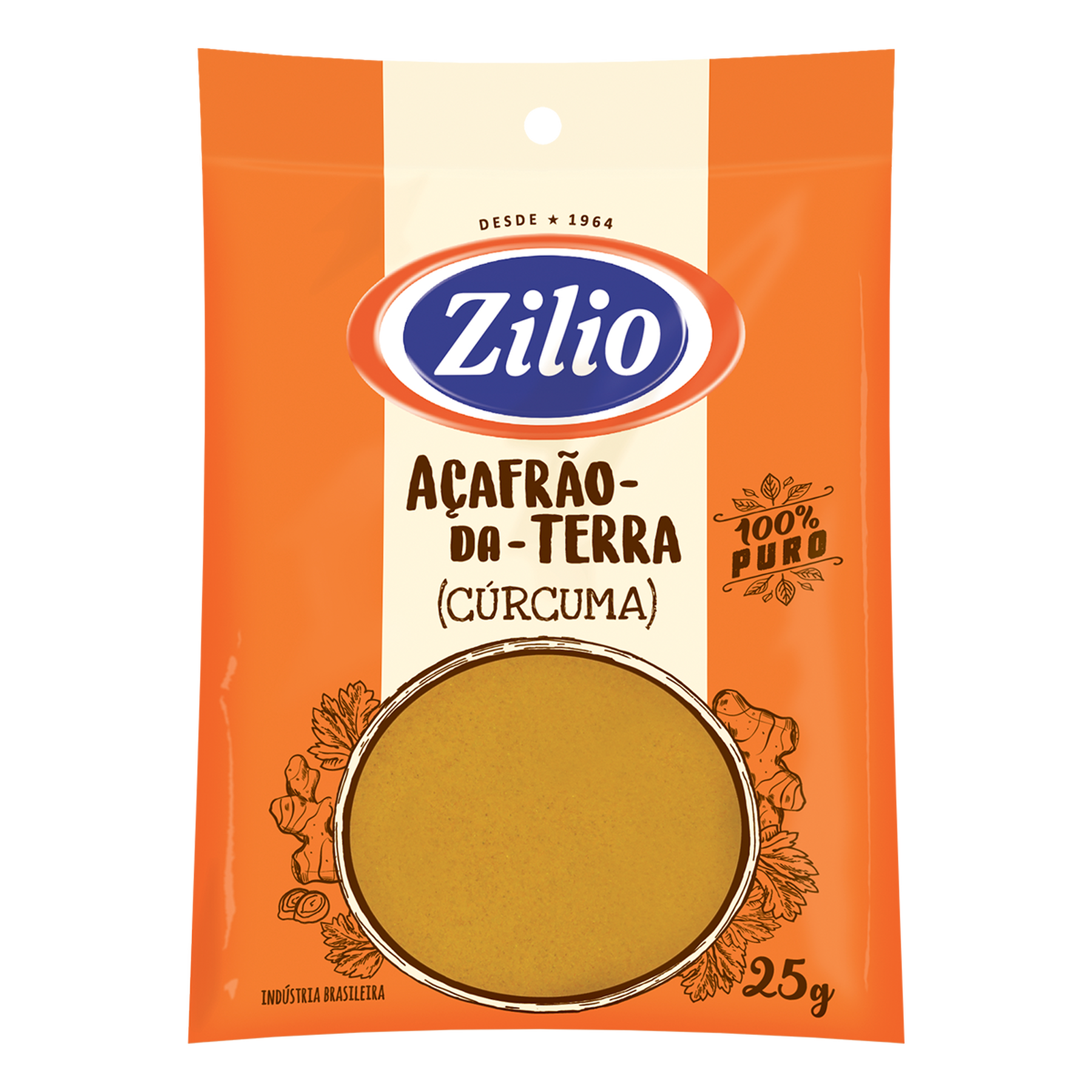 A&ccedil;afr&atilde;o da Terra (C&uacute;rcuma) Zilio 25g