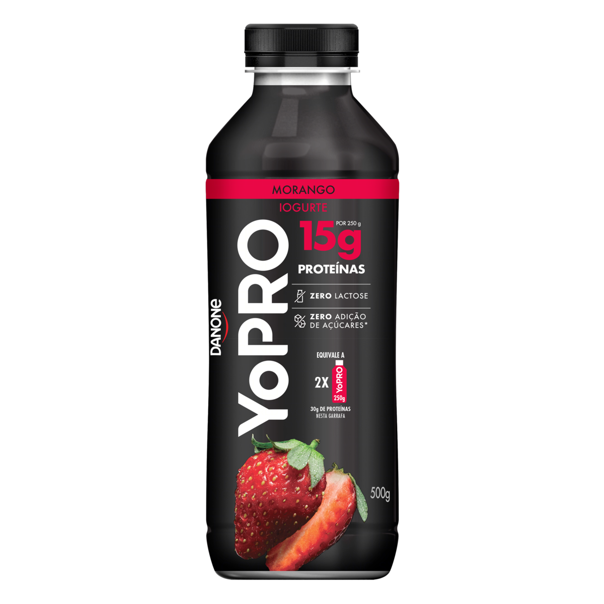 Iogurte Morango Zero Lactose Yopro Danone Garrafa 500g