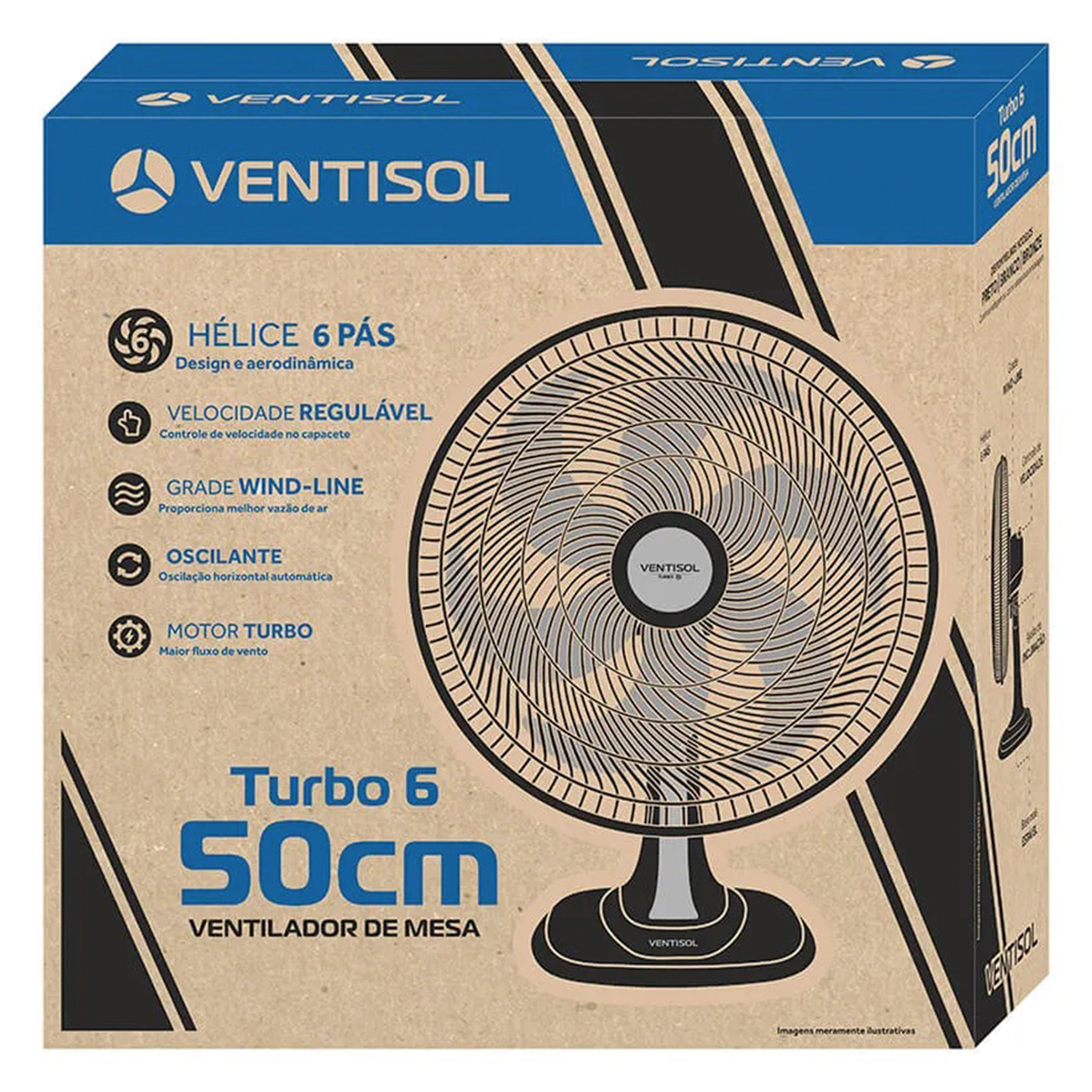 Ventilador de Mesa Turbo 6 Ventisol 50cm 127V