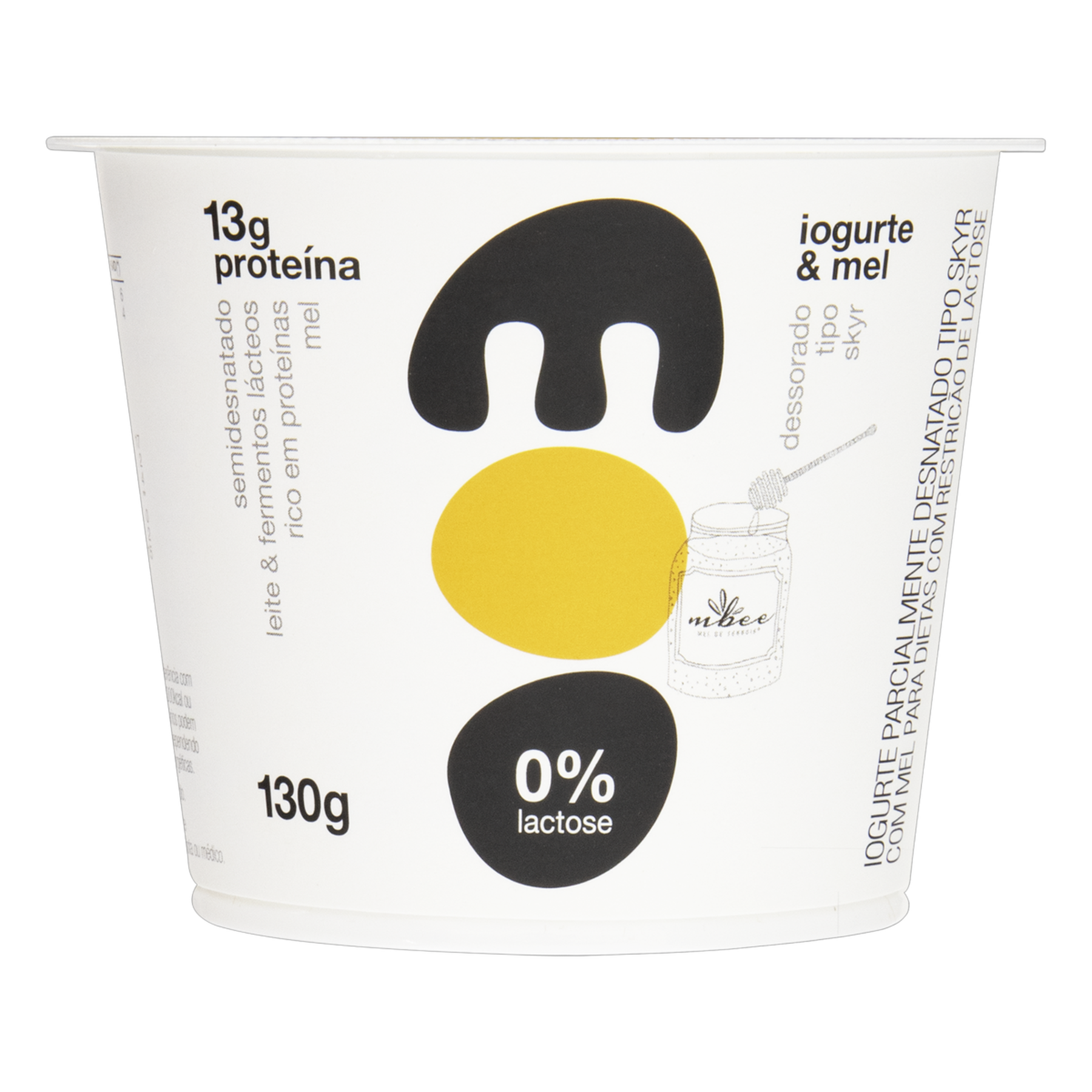 Iogurte Parcialmente Desnatado Skyr Mel Zero Lactose Moo Pote 130g