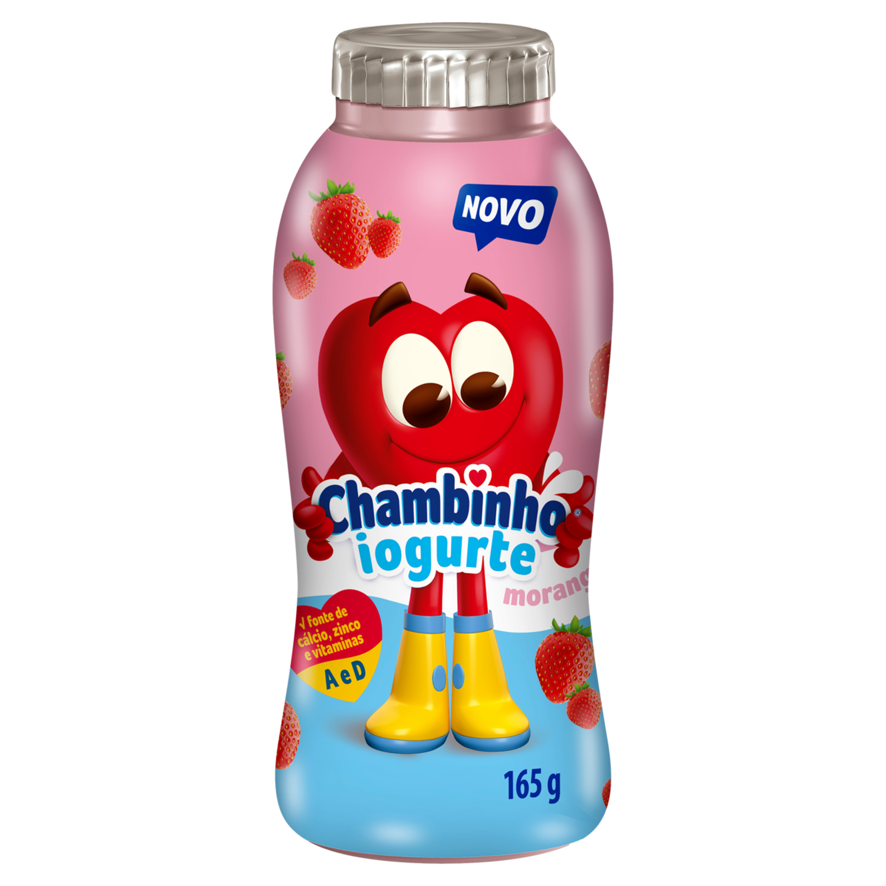 Iogurte Parcialmente Desnatado Morango Nestl&eacute; Chambinho Frasco 165g