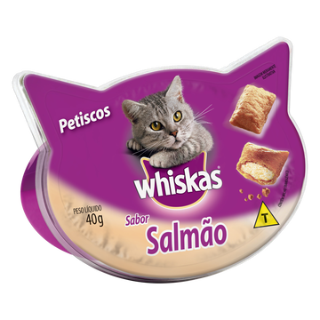Petisco para Gatos Adultos Salmão Whiskas Pote 40g