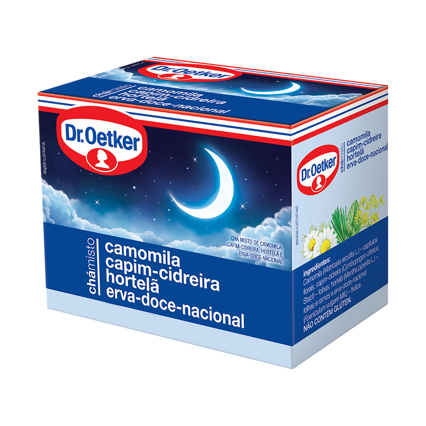 Chá Misto Camomila, Capim-Cidreira, Hortelã, Erva-Doce Nacional Dr. Oetker 10g