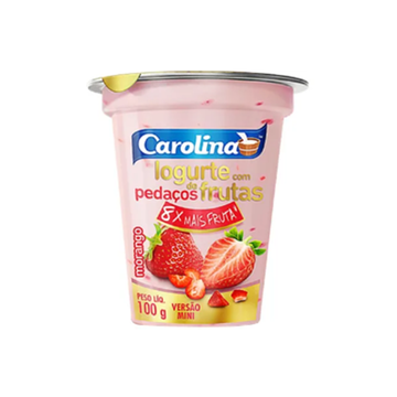 Iogurte Pedaços de Morango Carolina Copo 100g