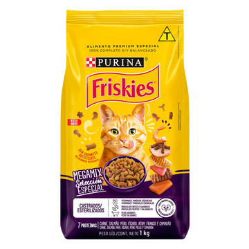 Alimento para Gatos Castrados Megamix Purina Friskies Pacote 1kg