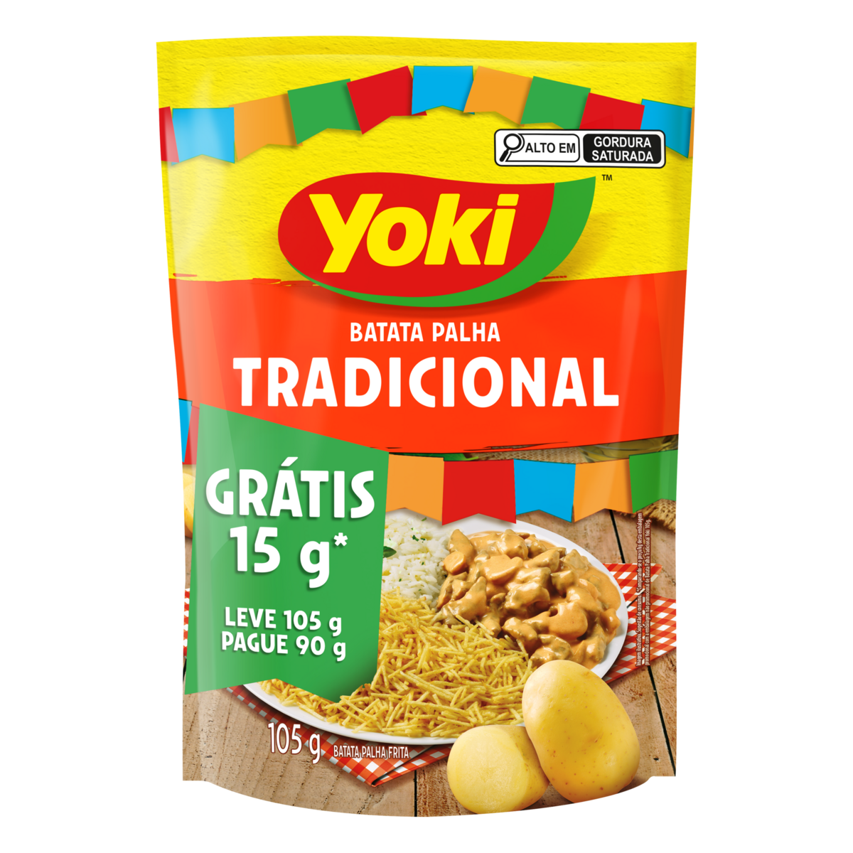 Batata Palha Tradicional Yoki Sach&ecirc; 105g - Embalagem Leve 105g Pague 90g