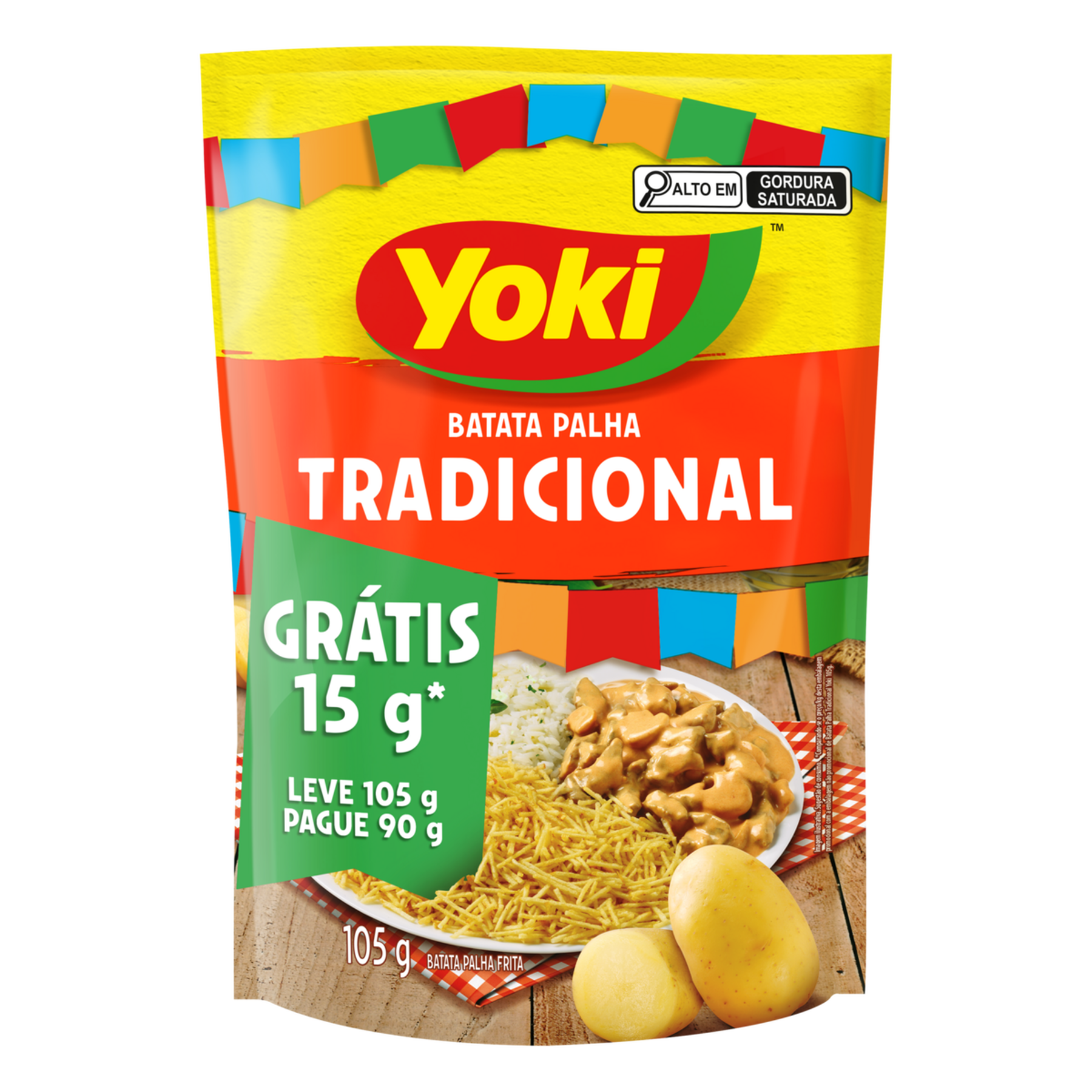 Batata Palha Tradicional Yoki Sachê 105g - Embalagem Leve 105g Pague 90g
