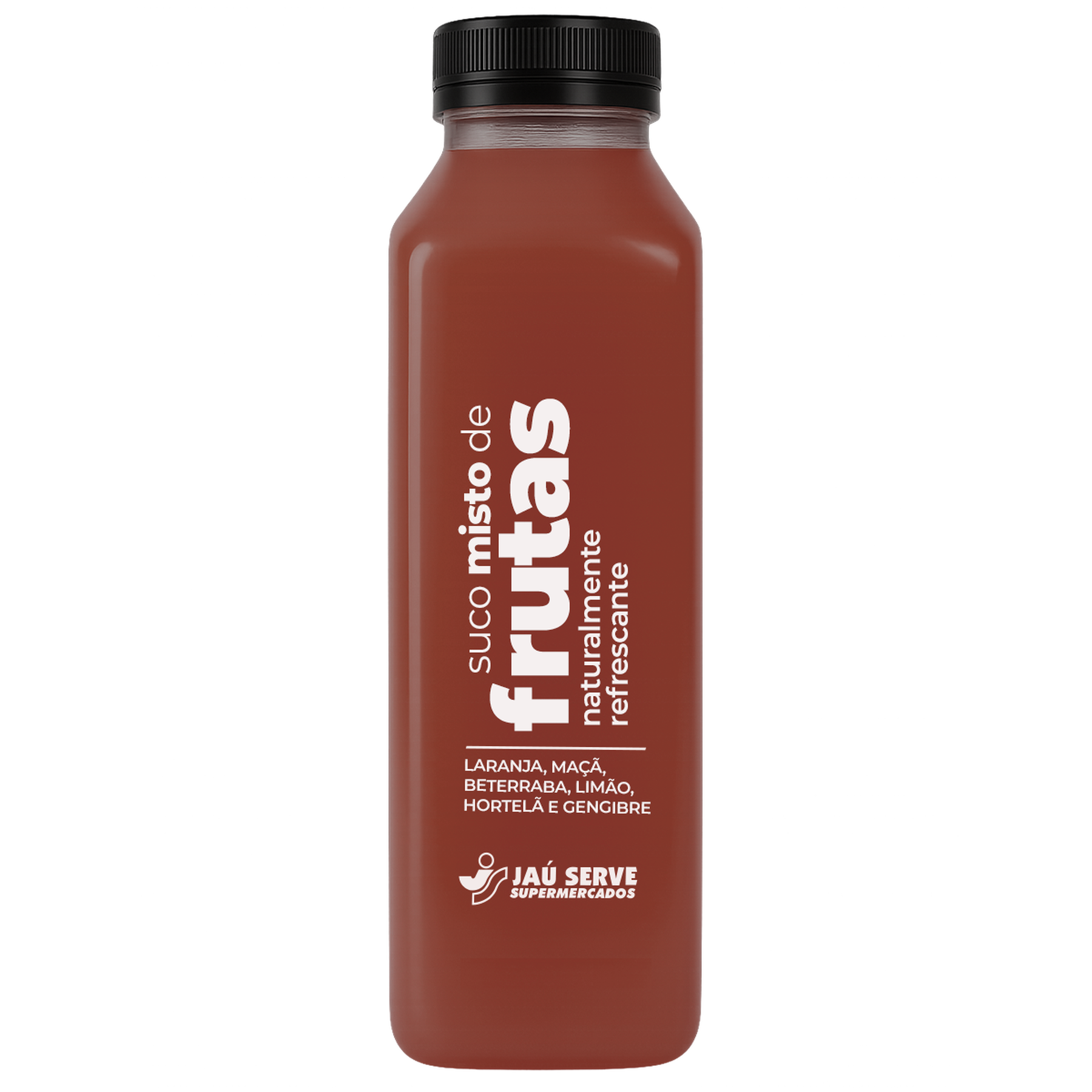 Suco Misto Laranja, Maçã, Beterraba, Limão, Hortelã e Gengibre Garrafa 1l