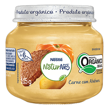 Alimento Infantil Orgânico Carne com Abóbora Naturnes Nestlé 115g