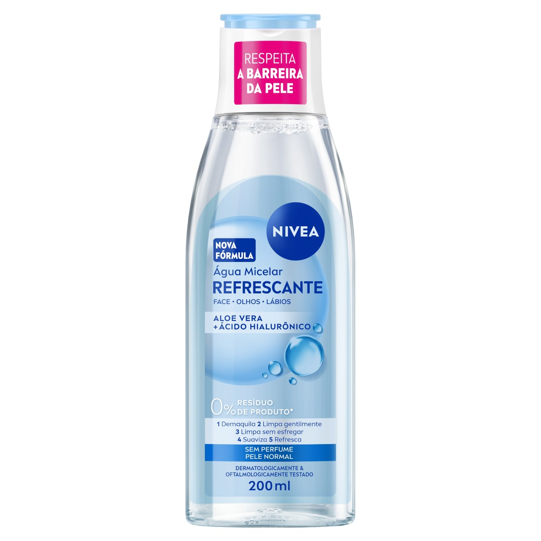 &Aacute;gua Micelar Refrescante sem Perfume Nivea Frasco 200ml