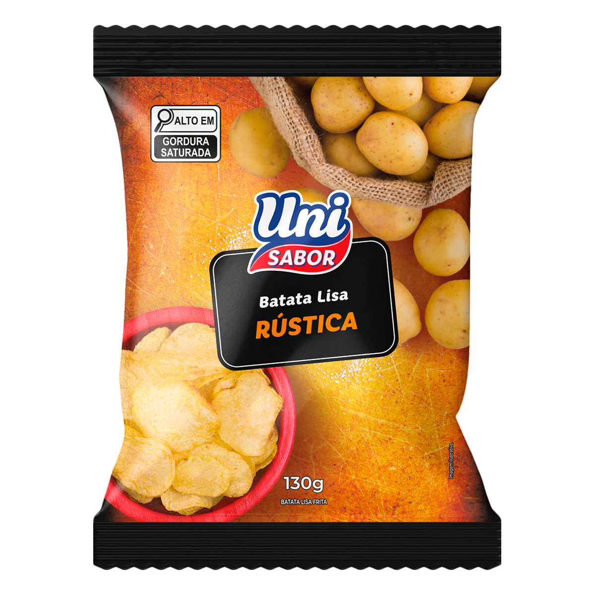 Batata Lisa R&uacute;stica Uni Sabor 130g