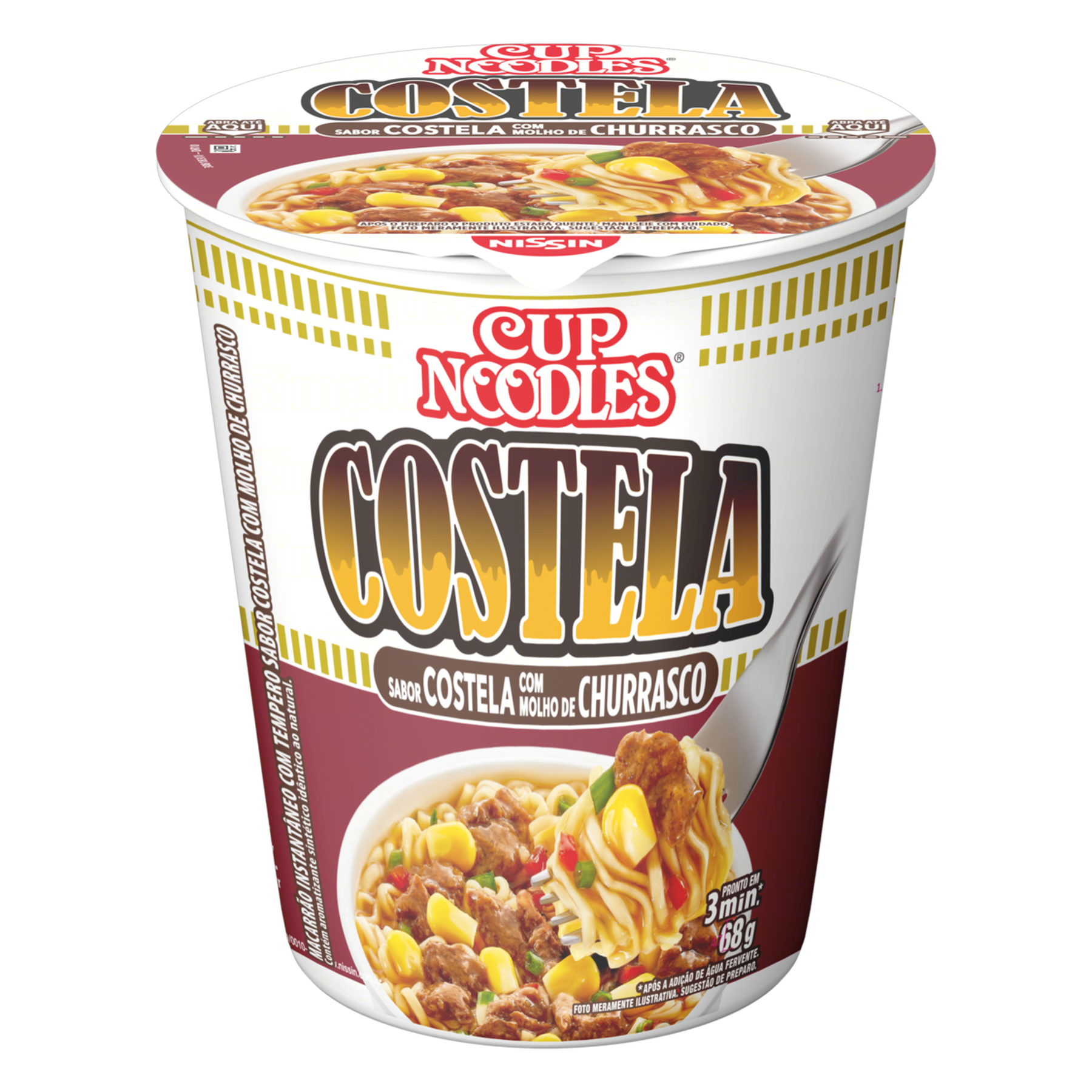 Macarr&atilde;o Instant&acirc;neo Costela com Molho de Churrasco Cup Noodles Copo 68g