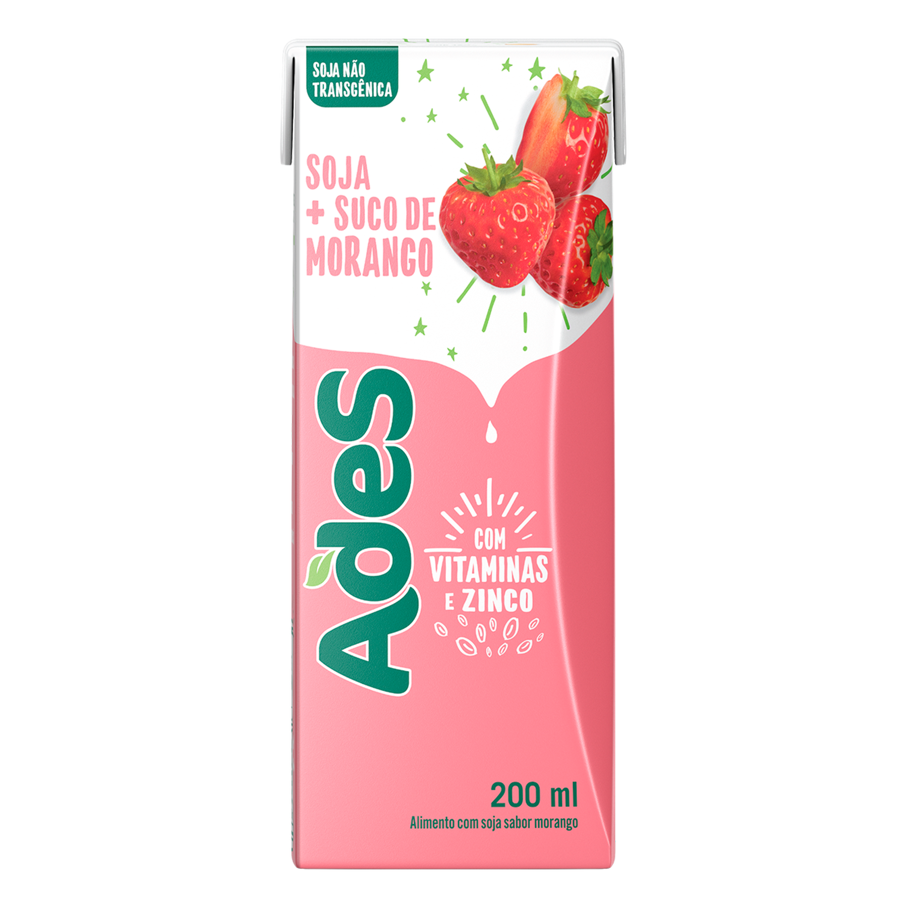Bebida à Base de Soja Morango Ades 200ml