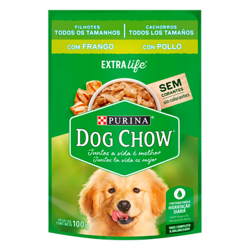 Alimento para Cães Filhotes Frango Purina Dog Chow Extra Life Sachê 100g
