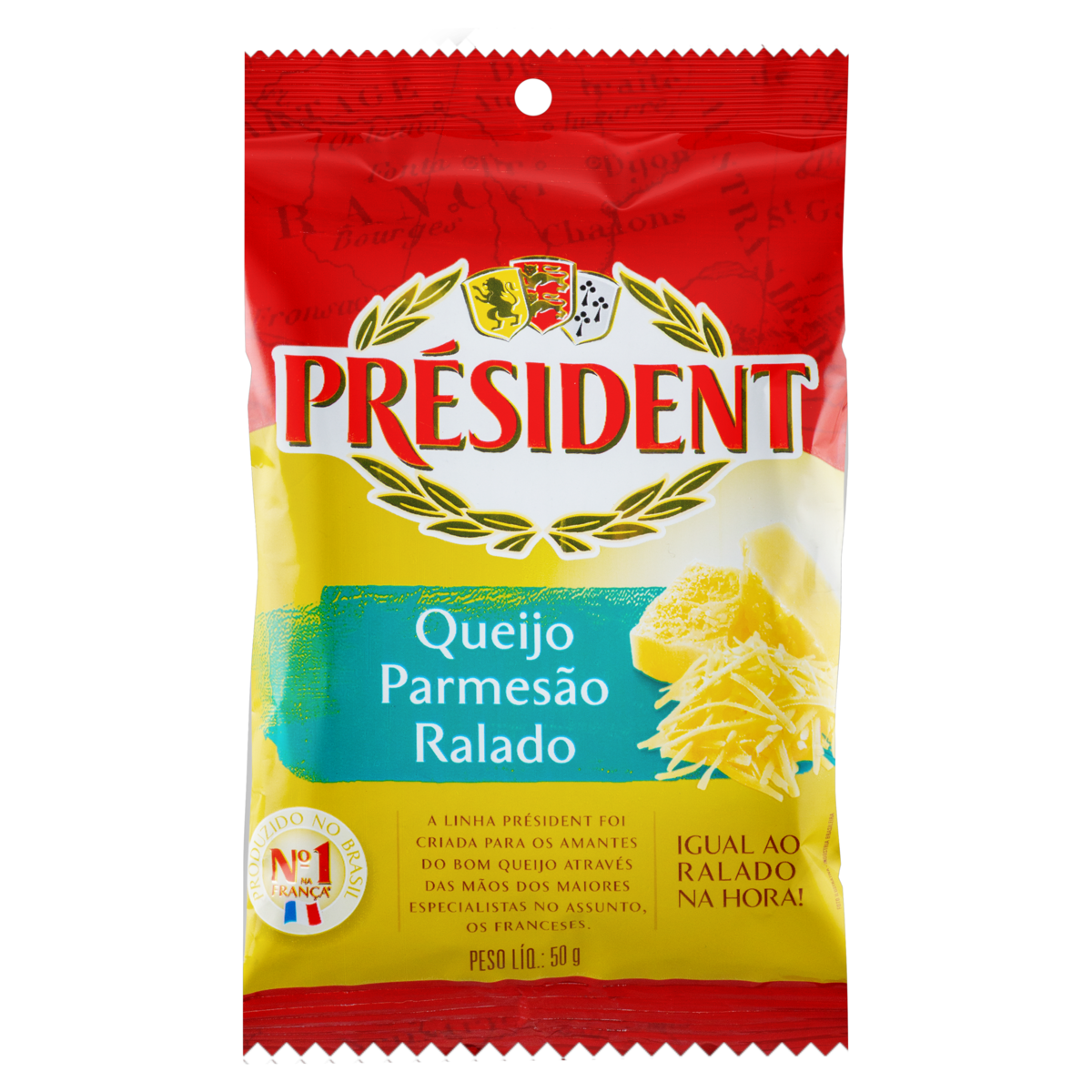 Queijo Parmes&atilde;o Ralado Pr&eacute;sident Pacote 50g