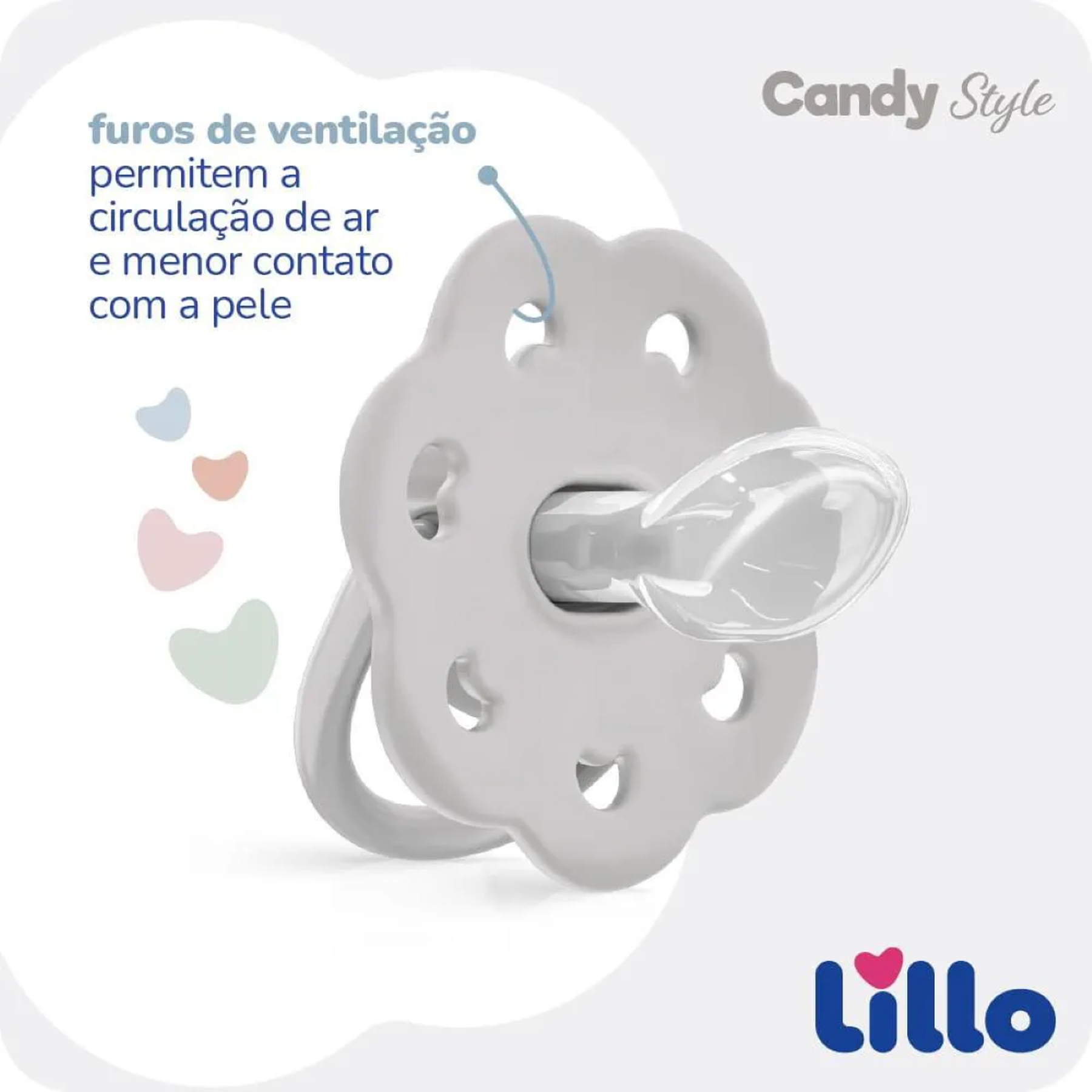 Chupeta com Bico em Silicone Candy Neutra Lillo 6m+