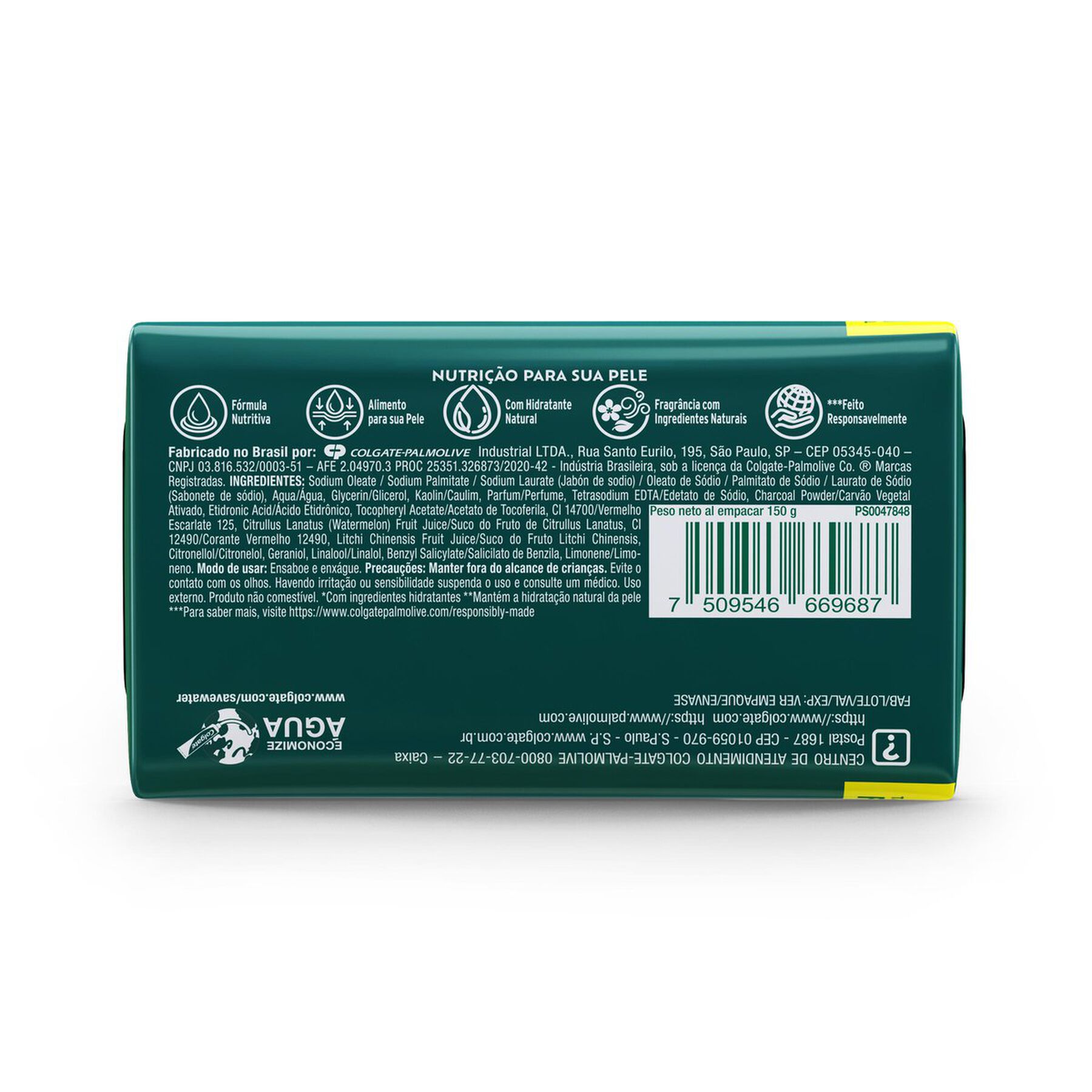 Sabonete em Barra Frescor Nutritivo Tangerina e Alecrim Palmolive Naturals Envoltório 150g - Embalagem Tamanho Familiar