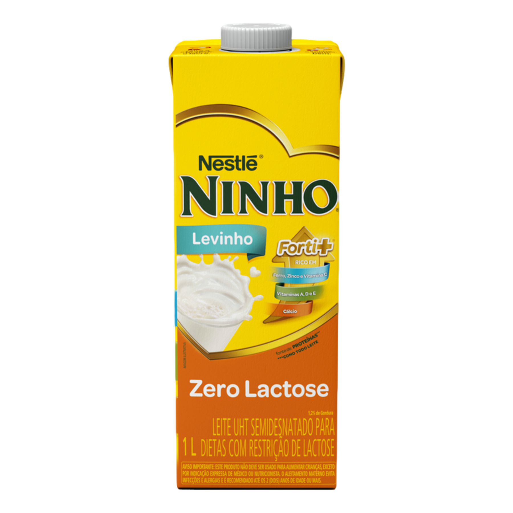 Leite UHT Semidesnatado Zero Lactose Levinho Forti+ Ninho Caixa com Tampa 1l