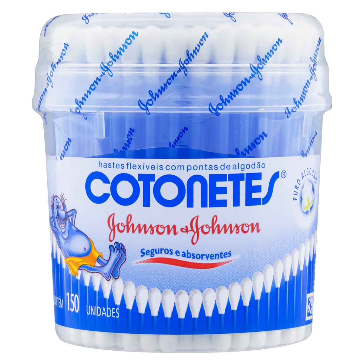 Hastes Flex&iacute;veis Johnson & Johnson Cotonetes Pote 150 Unidades&nbsp;