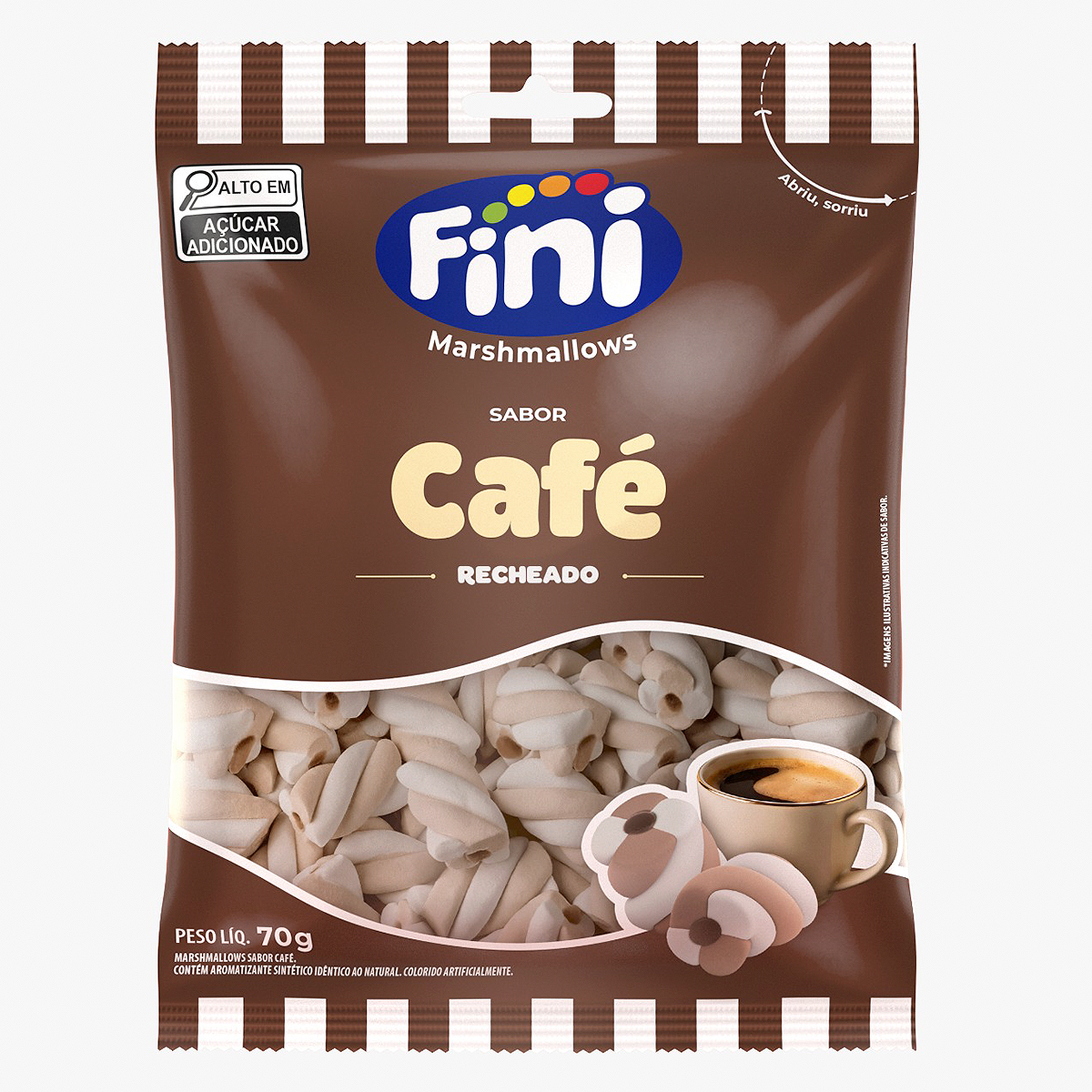 Marshmallow Recheado Caf&eacute; Fini Pacote 70g
