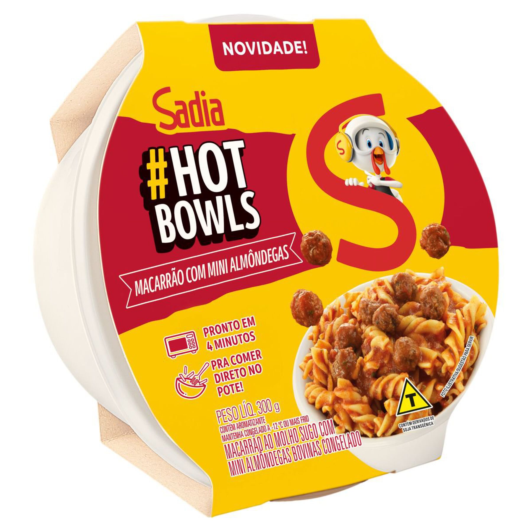 Macarr&atilde;o com Mini Alm&ocirc;ndegas Hot Bowls Sadia Pote 300g