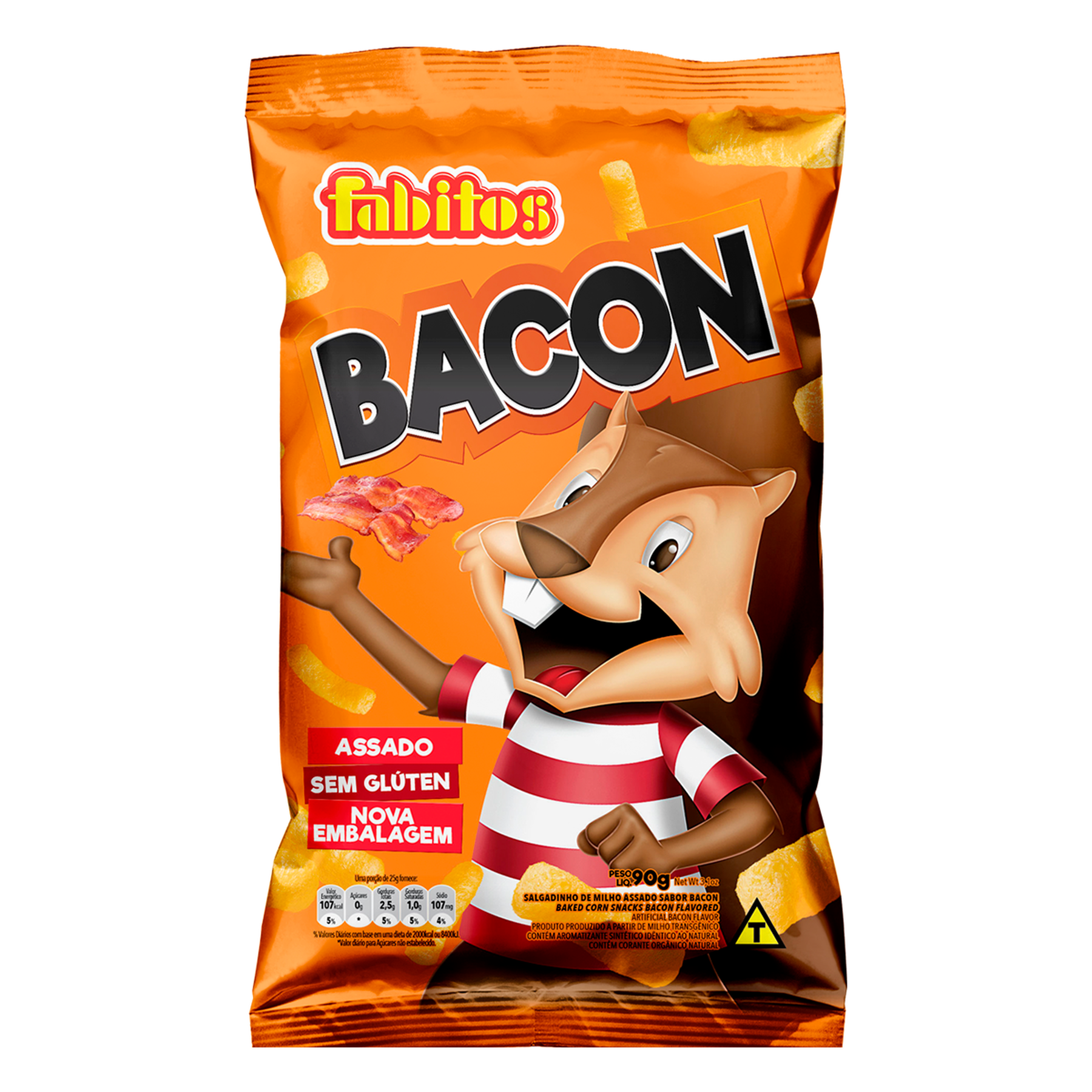 Salgadinho de Milho Bacon Fabitos Pacote 90g