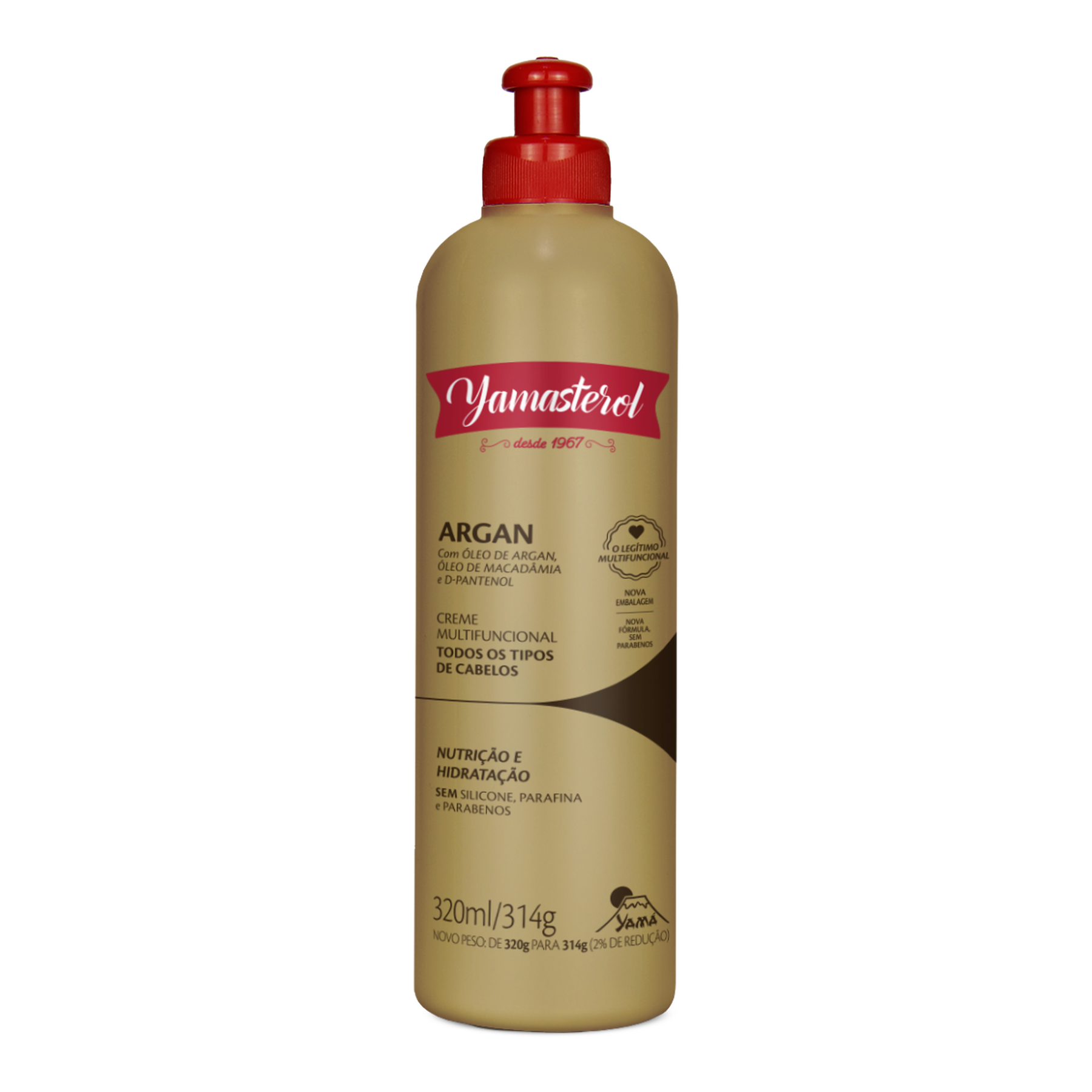 Creme Multifuncional &Oacute;leo Argan, Macad&acirc;mia e D-Pantenol Yamasterol Frasco 320ml