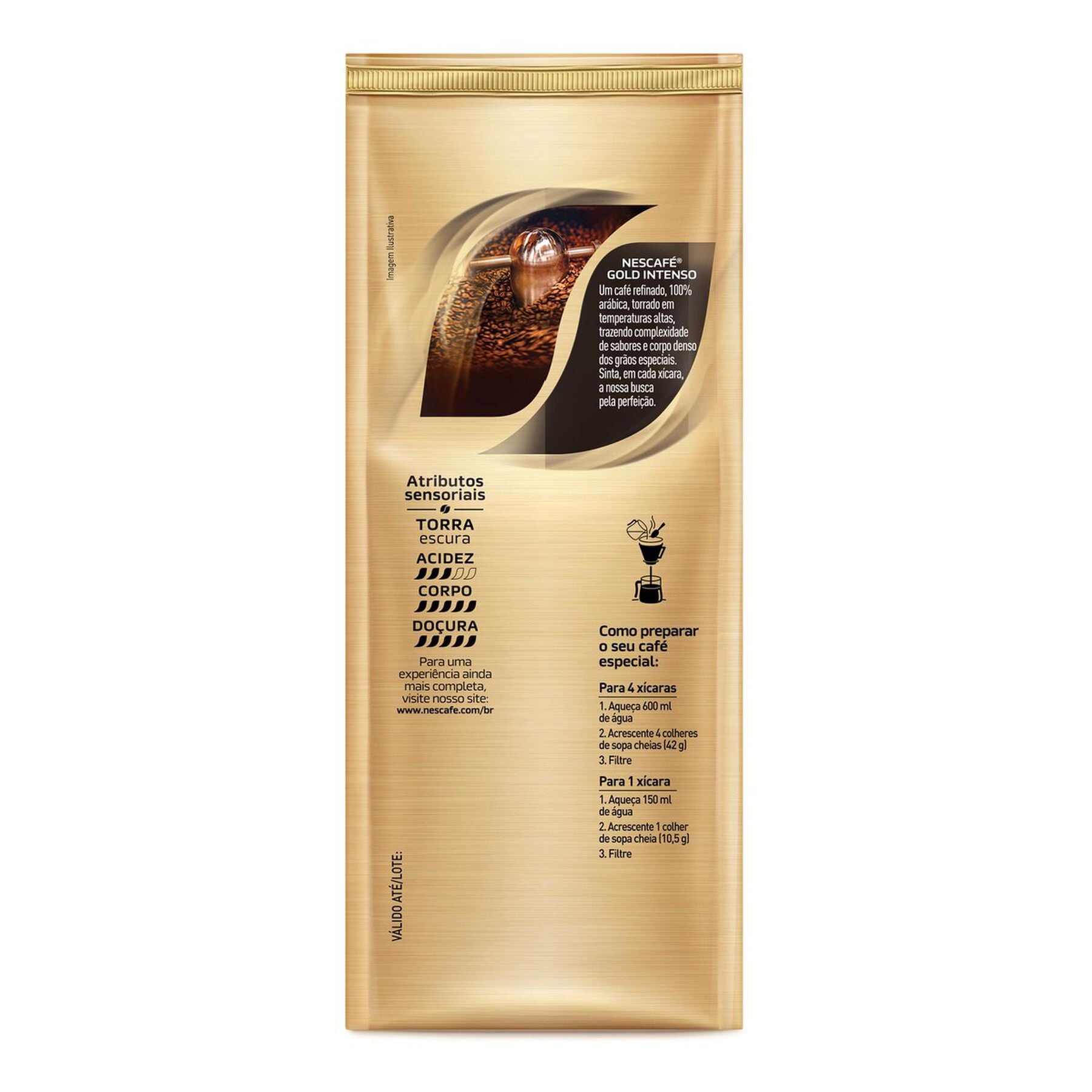 Caf&eacute; Torrado e Mo&iacute;do Intenso Nescaf&eacute; Gold Pacote 250g