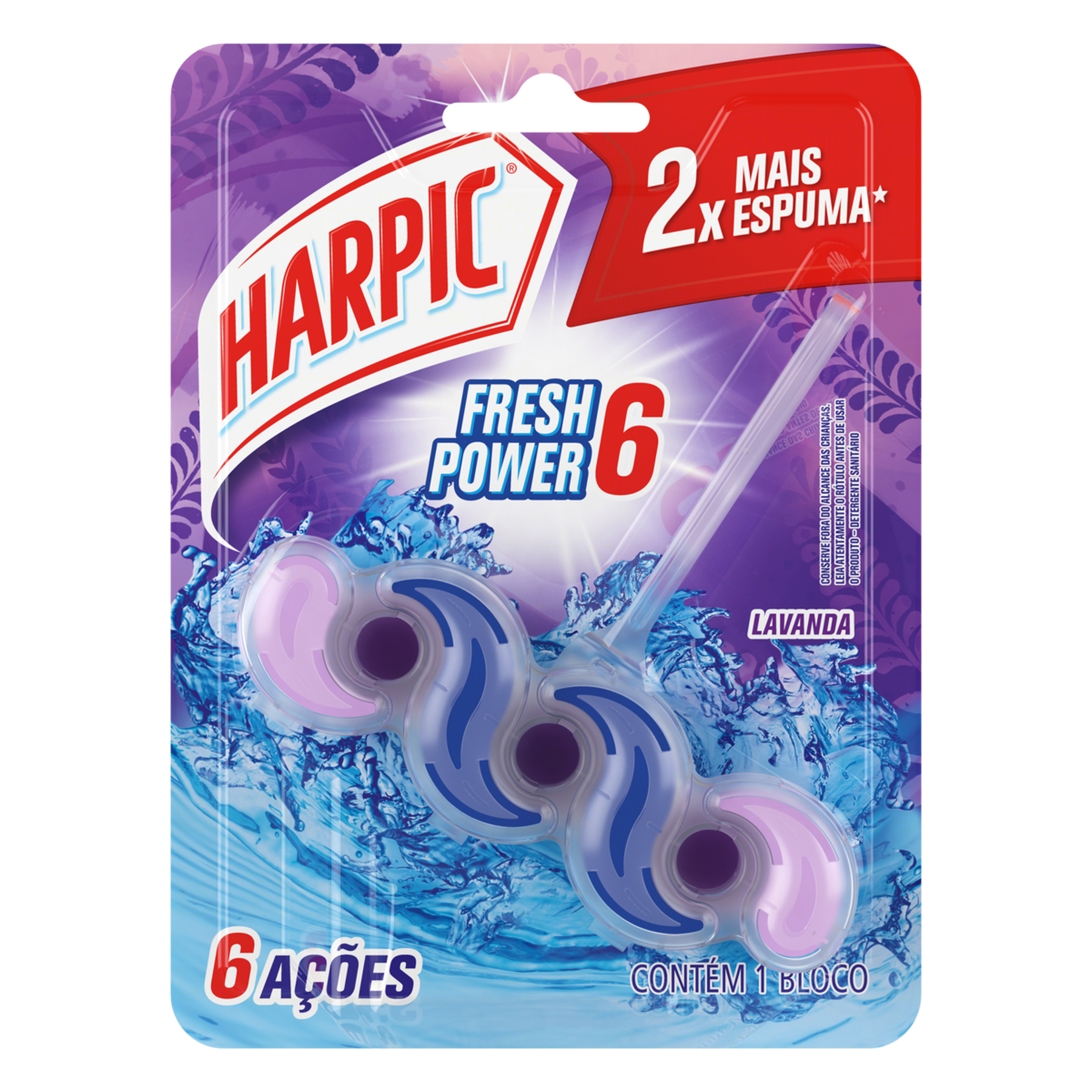 Detergente Sanitário Bloco Lavanda Harpic Fresh Power 6