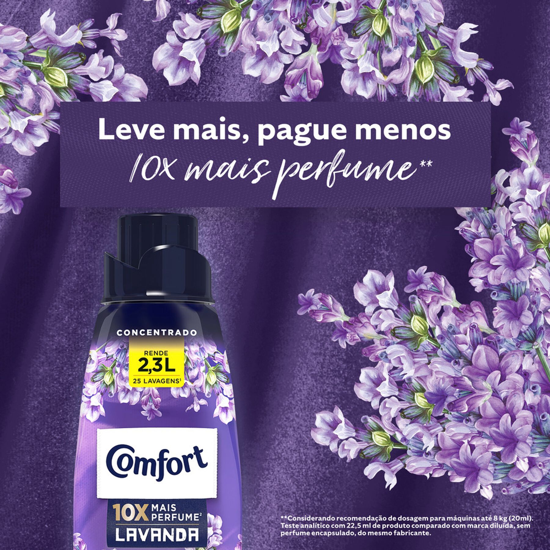 Amaciante de Roupa Concentrado Lavanda Comfort Frasco 500ml