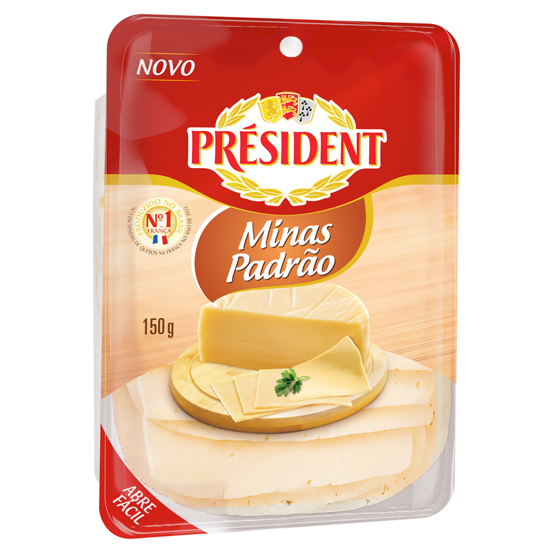 Queijo Minas Padr&atilde;o Fatiado Pr&eacute;sident 150g