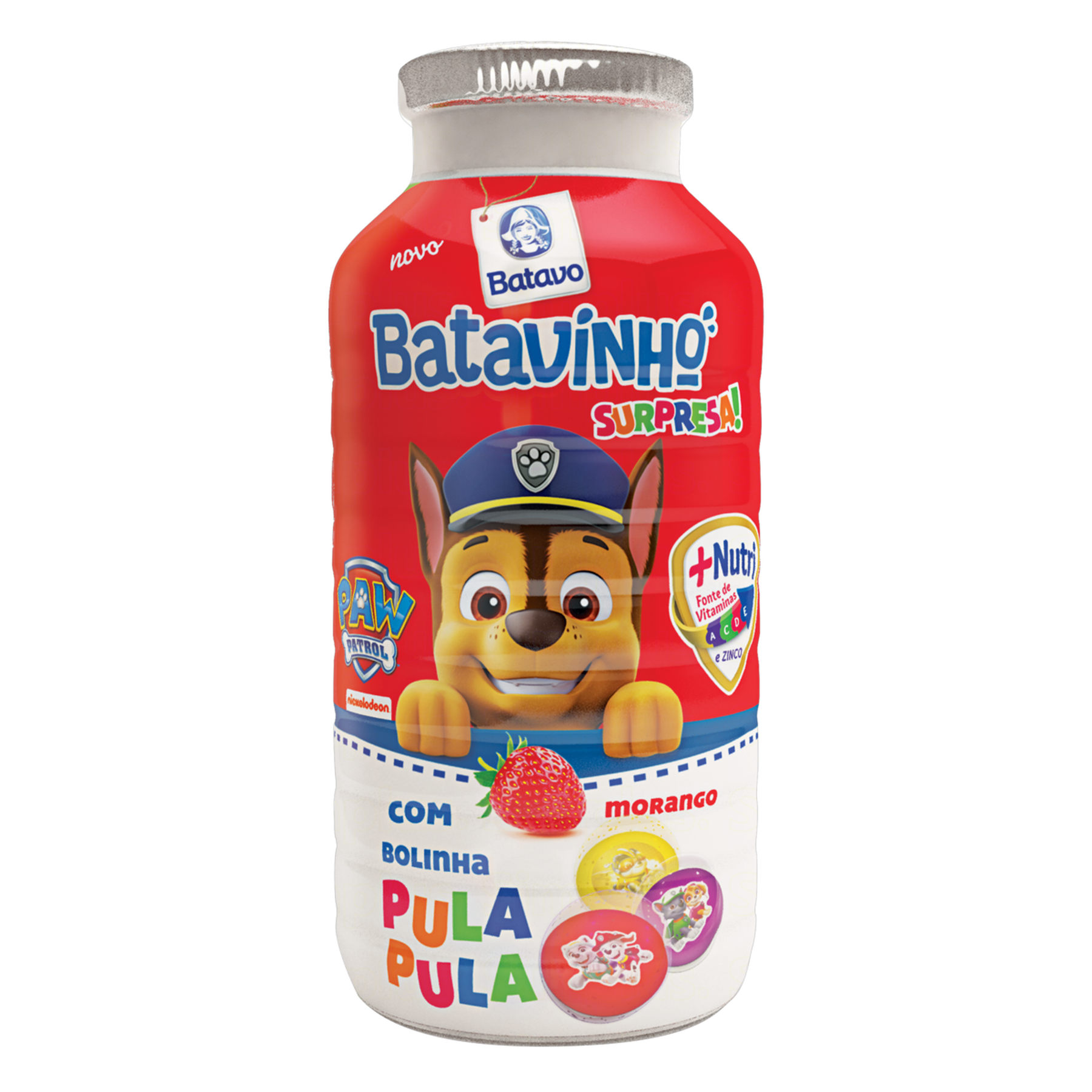 Iogurte Parcialmente Desnatado Morango Paw Patrol Batavo Batavinho Surpresa Frasco 110g
