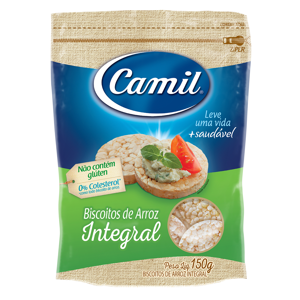 Mini Biscoito Arroz Camil 150g