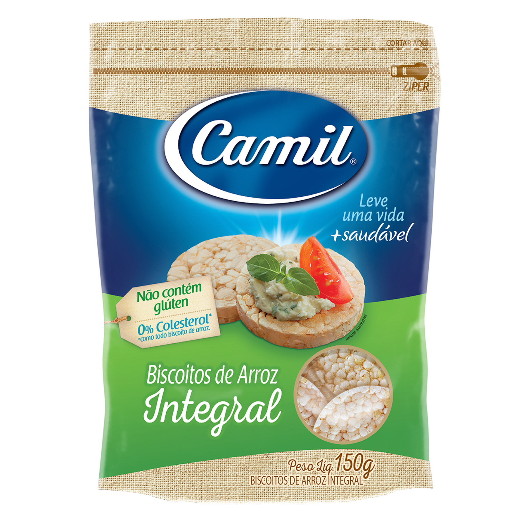 Mini Biscoito Arroz Camil 150g