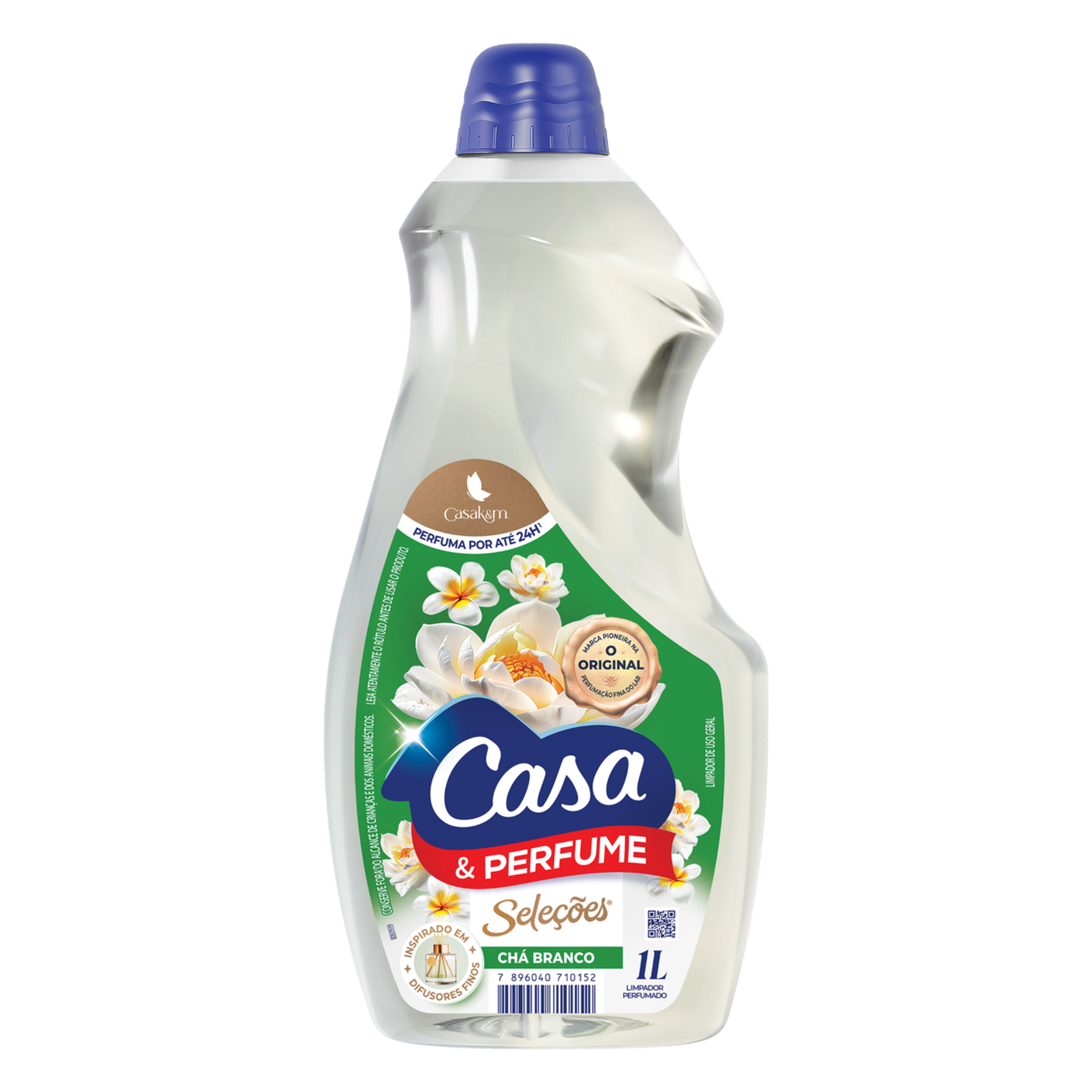 Limpador Perfumado Ch&aacute; Branco Casa & Perfume Sele&ccedil;&otilde;es Frasco 1l