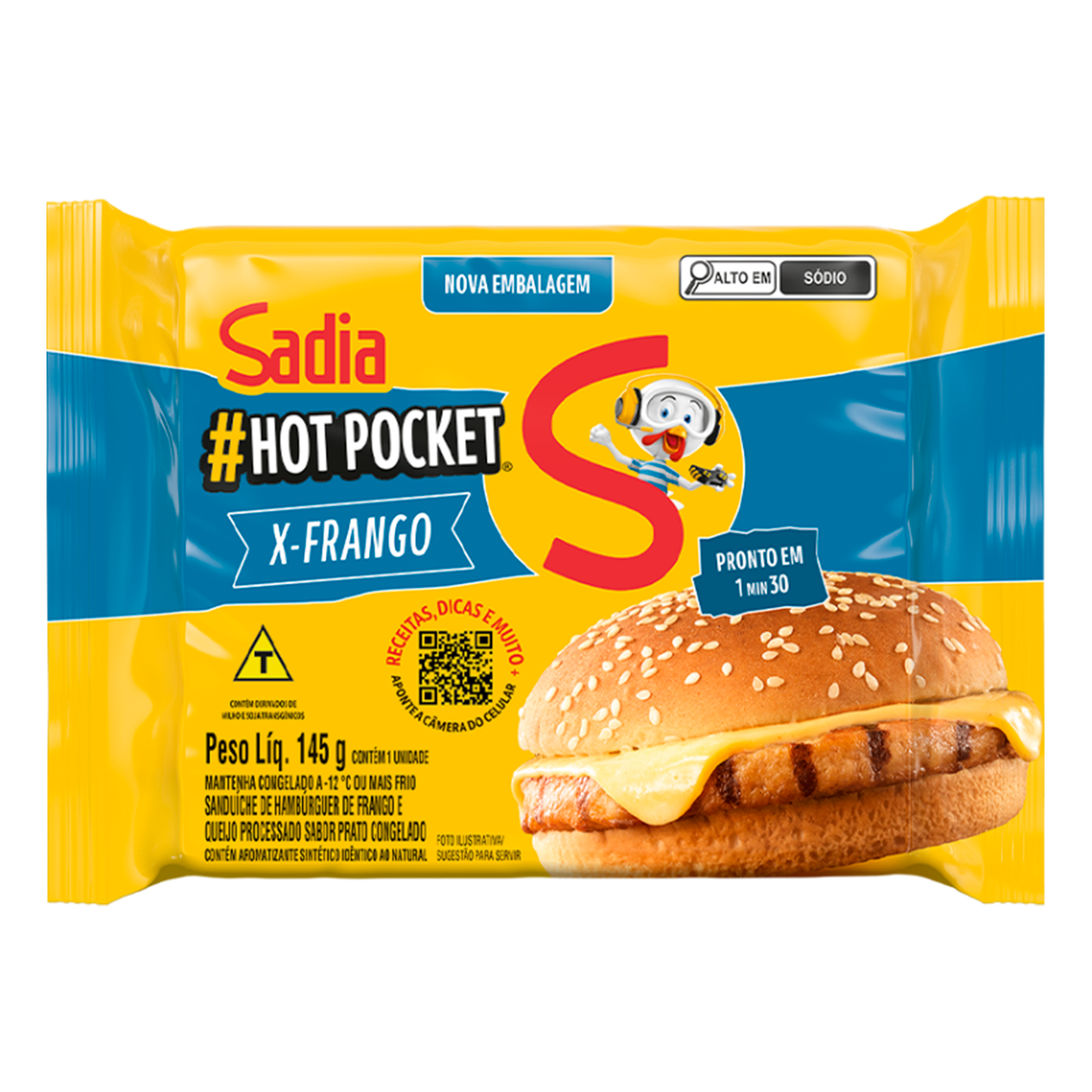 Sanduíche Hot Pocket X-Frango Sadia Pacote 145g