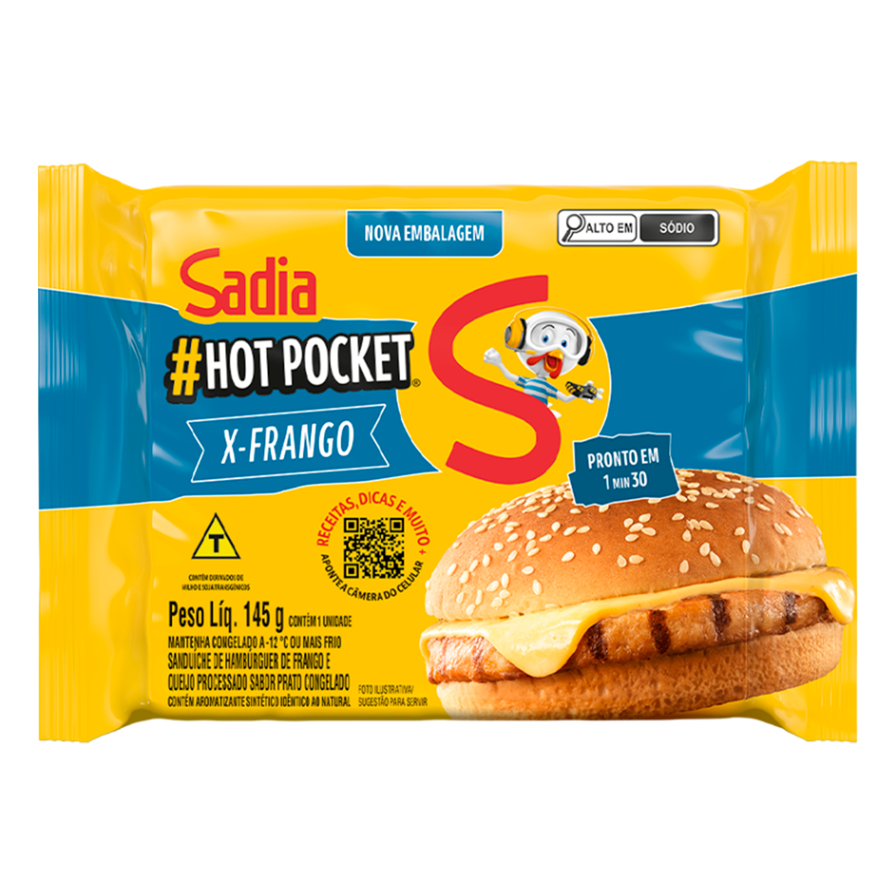 Sandu&iacute;che Hot Pocket X-Frango Sadia Pacote 145g