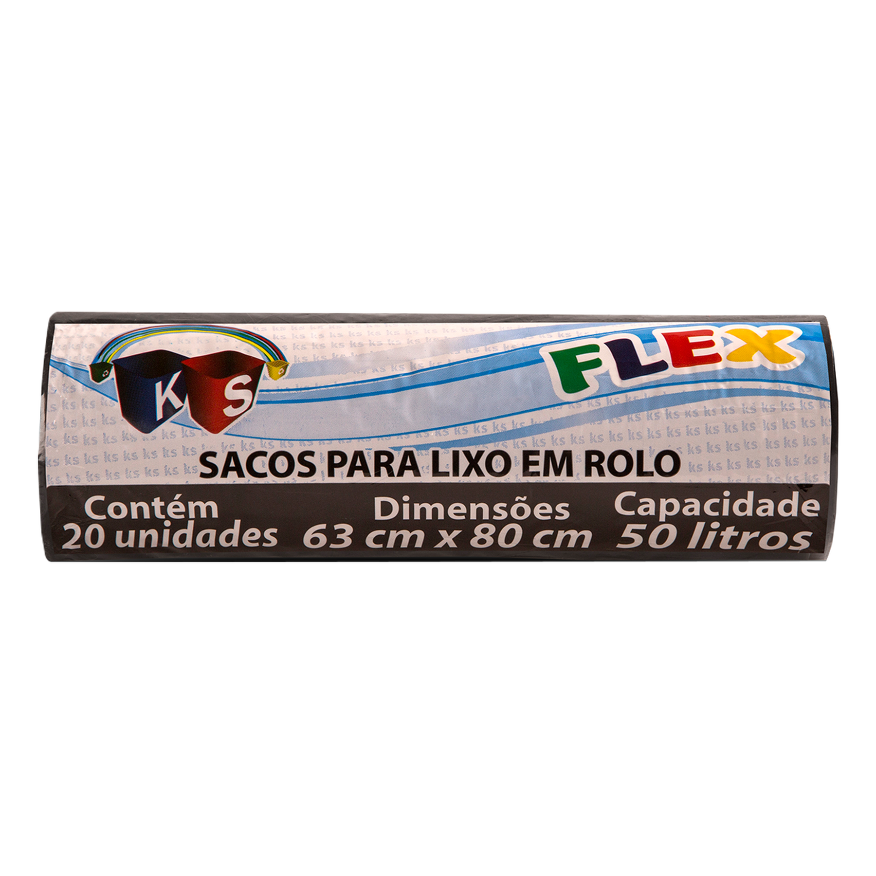 Saco Lixo Rolo KS Flex 50l Pacote 20 Unidades