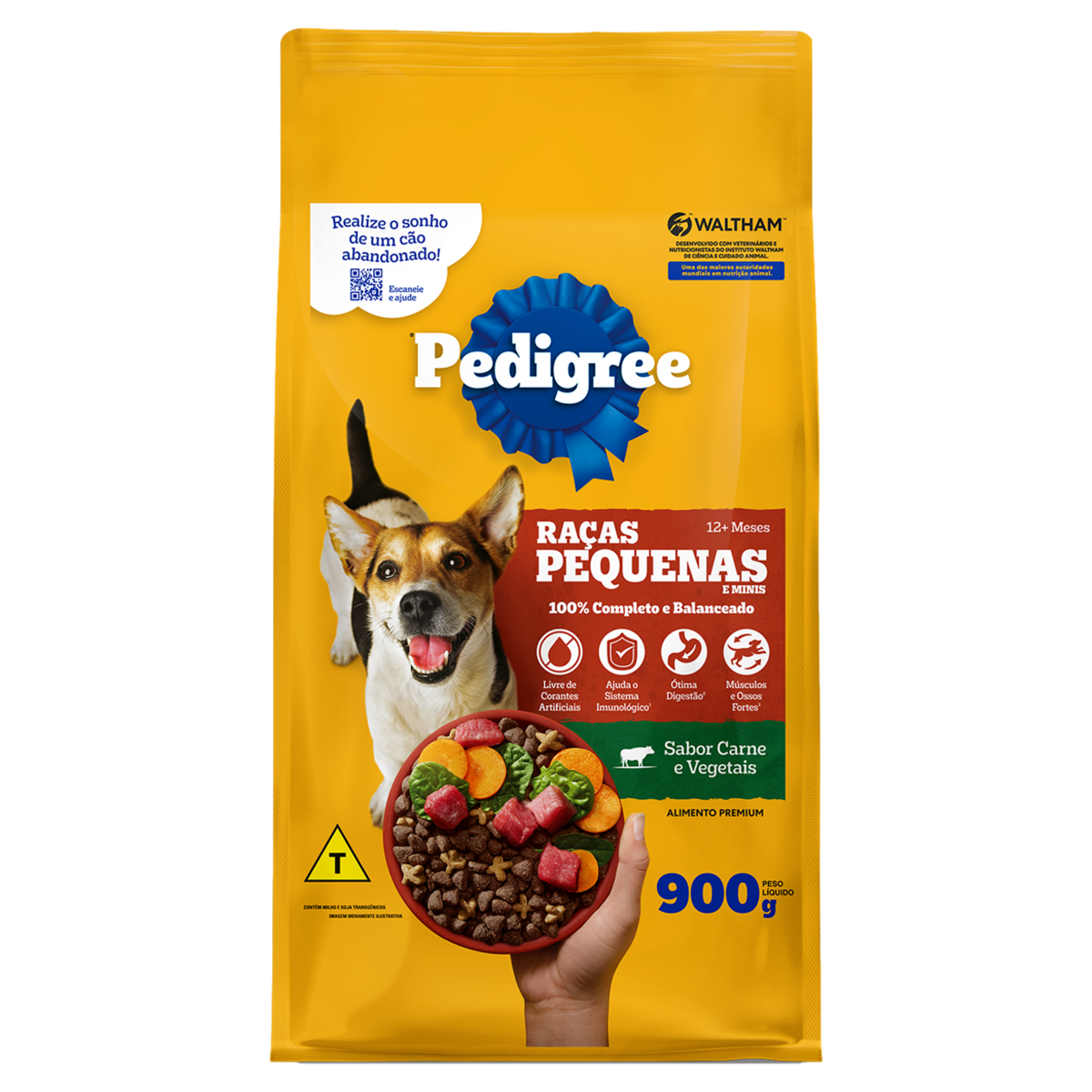 Alimento para C&atilde;es Adultos Ra&ccedil;as Minis e Pequenas Carne e Vegetais Pedigree Pacote 900g