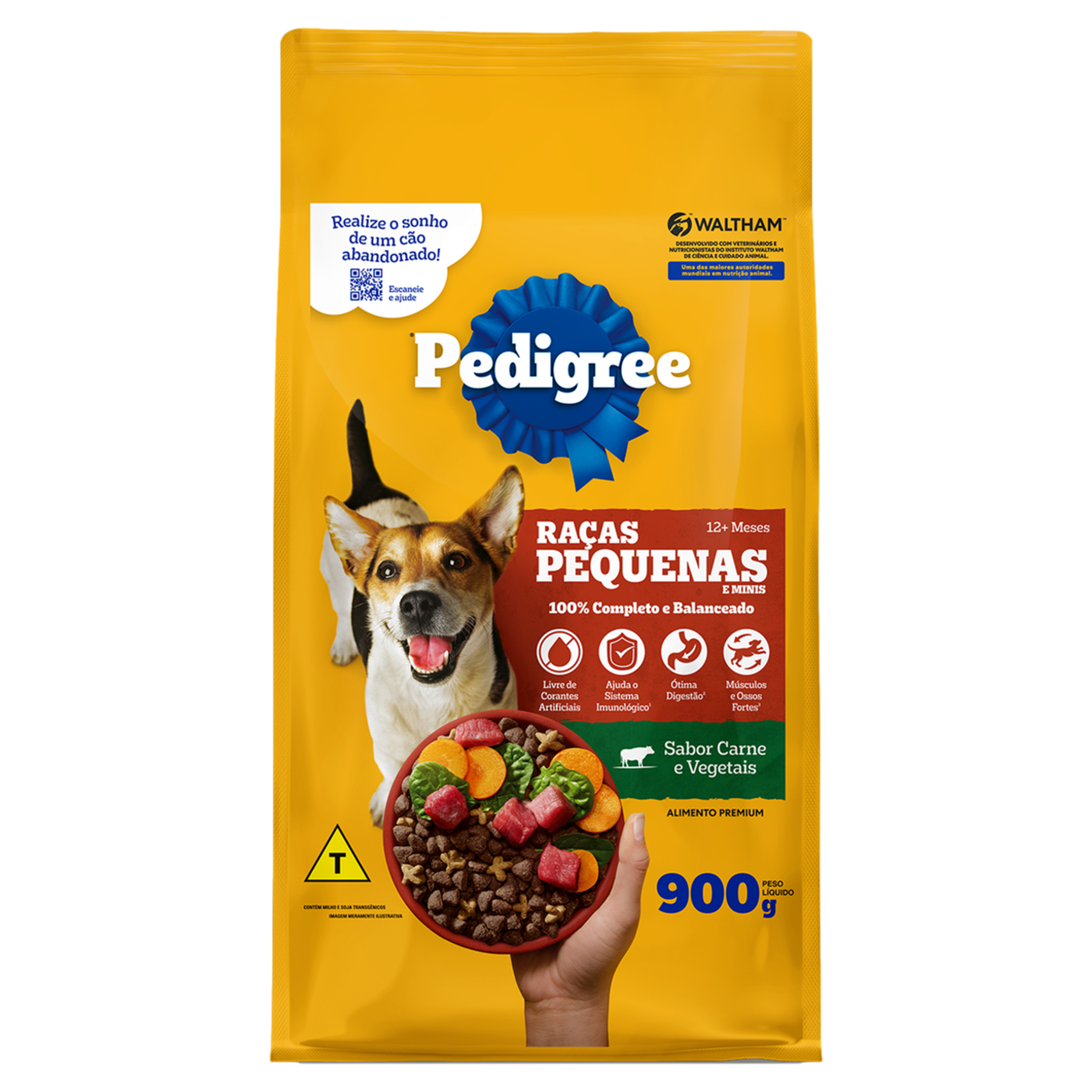 Alimento para C&atilde;es Adultos Ra&ccedil;as Minis e Pequenas Carne e Vegetais Pedigree Pacote 900g