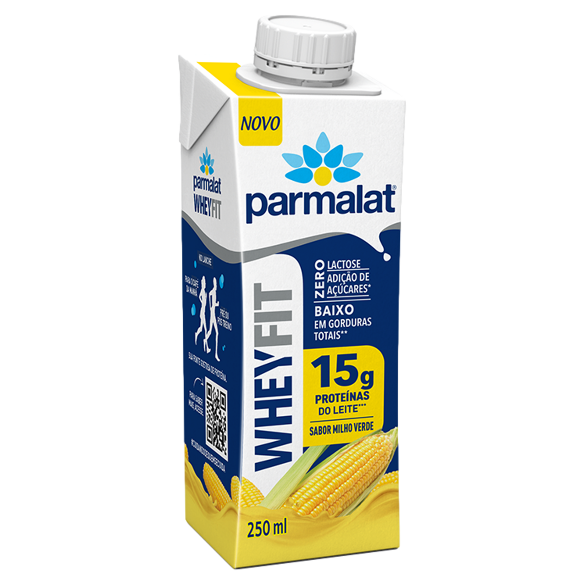 Bebida L&aacute;ctea UHT Milho Verde Zero Lactose Parmalat Wheyfit Caixa 250ml