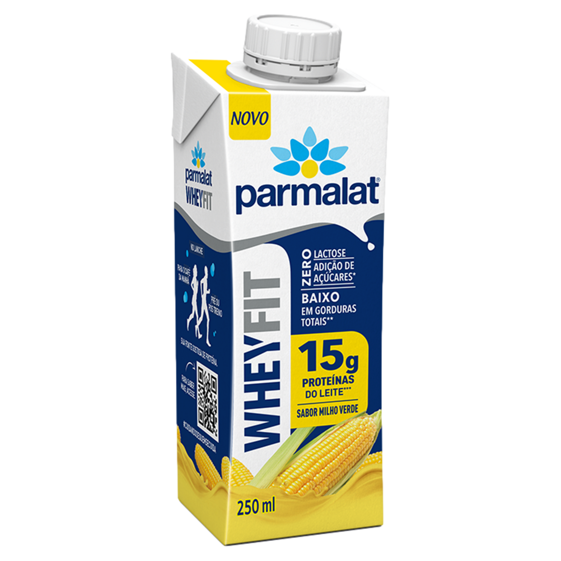 Bebida L&aacute;ctea UHT Milho Verde Zero Lactose Parmalat Wheyfit Caixa 250ml