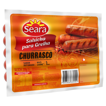 Salsicha para Grelha Churrasco Seara Pacote 330g C/5 Unidades