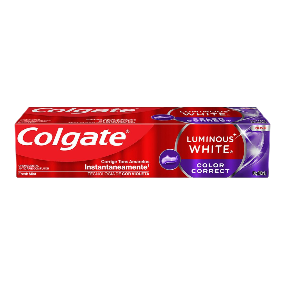Creme Dental Fresh Mint Colgate Luminous White Color Correct Caixa 133g