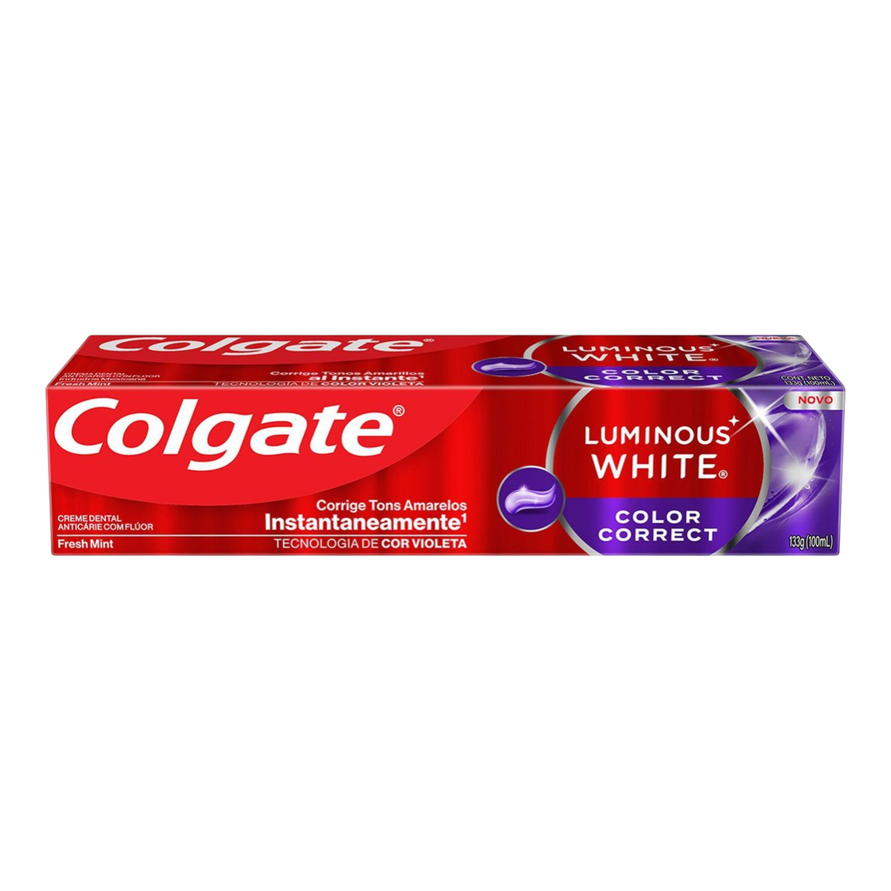 Creme Dental Fresh Mint Colgate Luminous White Color Correct Caixa 133g